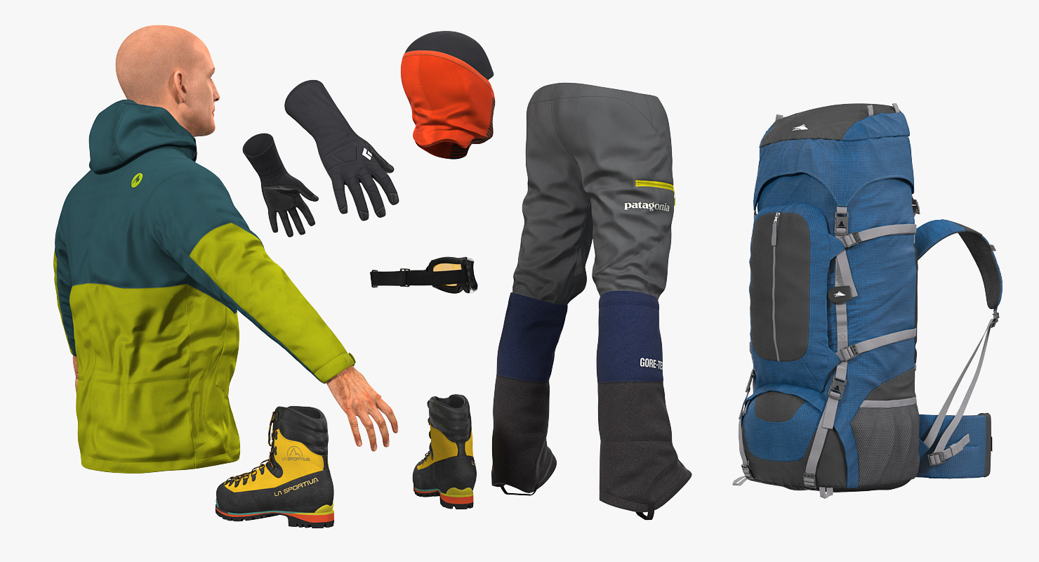 3D Man Traveler with Backpack Rigged model