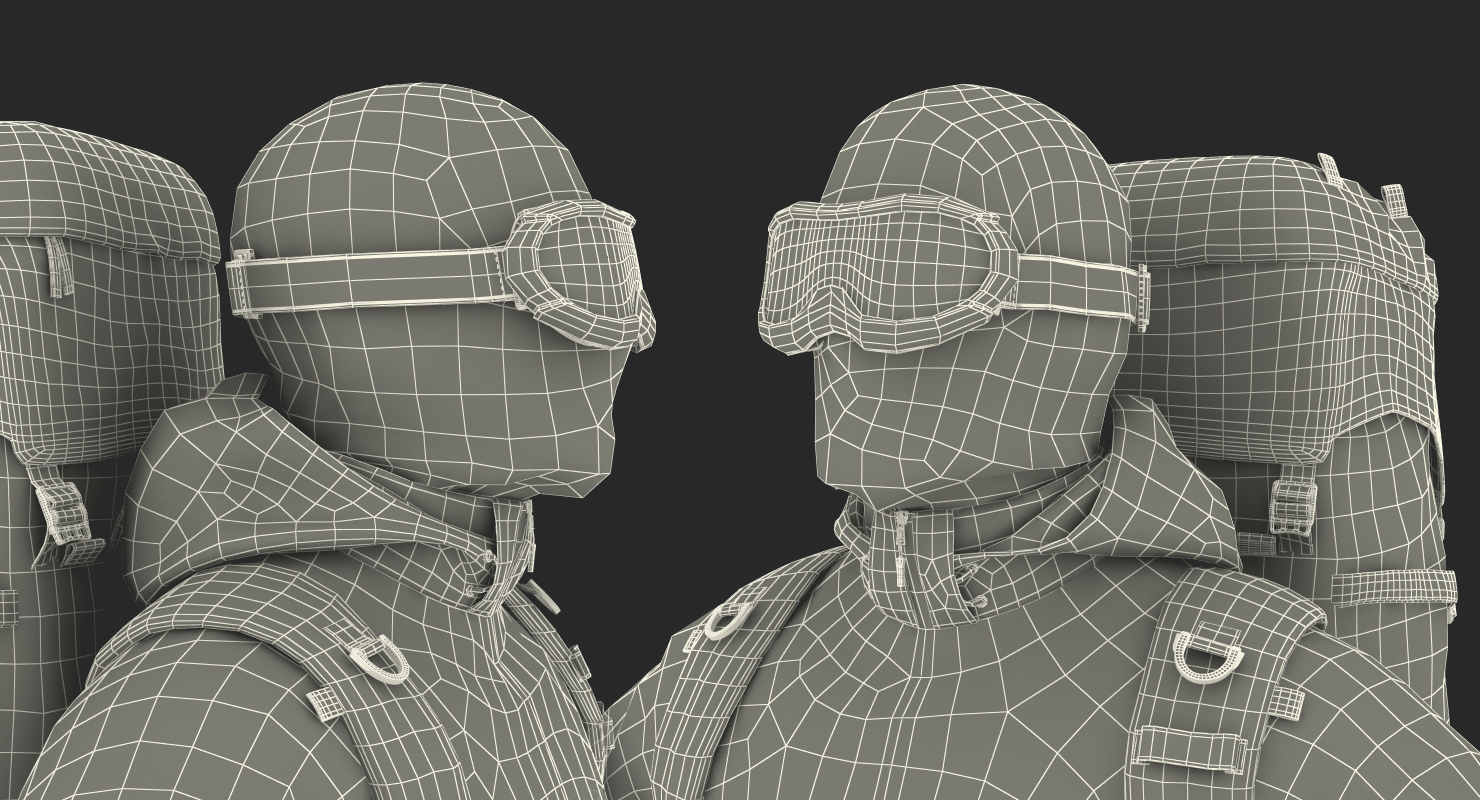 3D Man Traveler with Backpack Rigged model