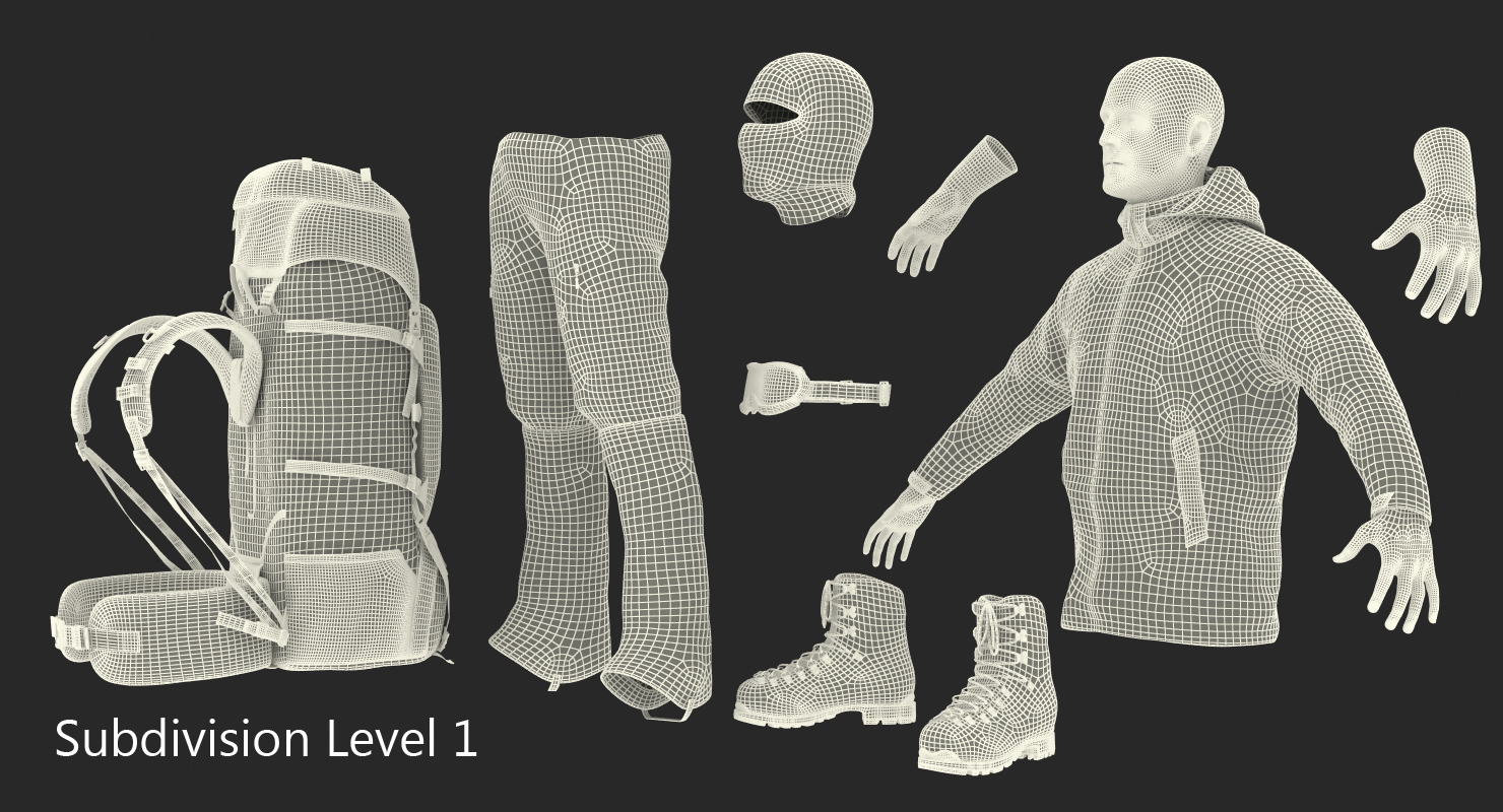 3D Man Traveler with Backpack Rigged model