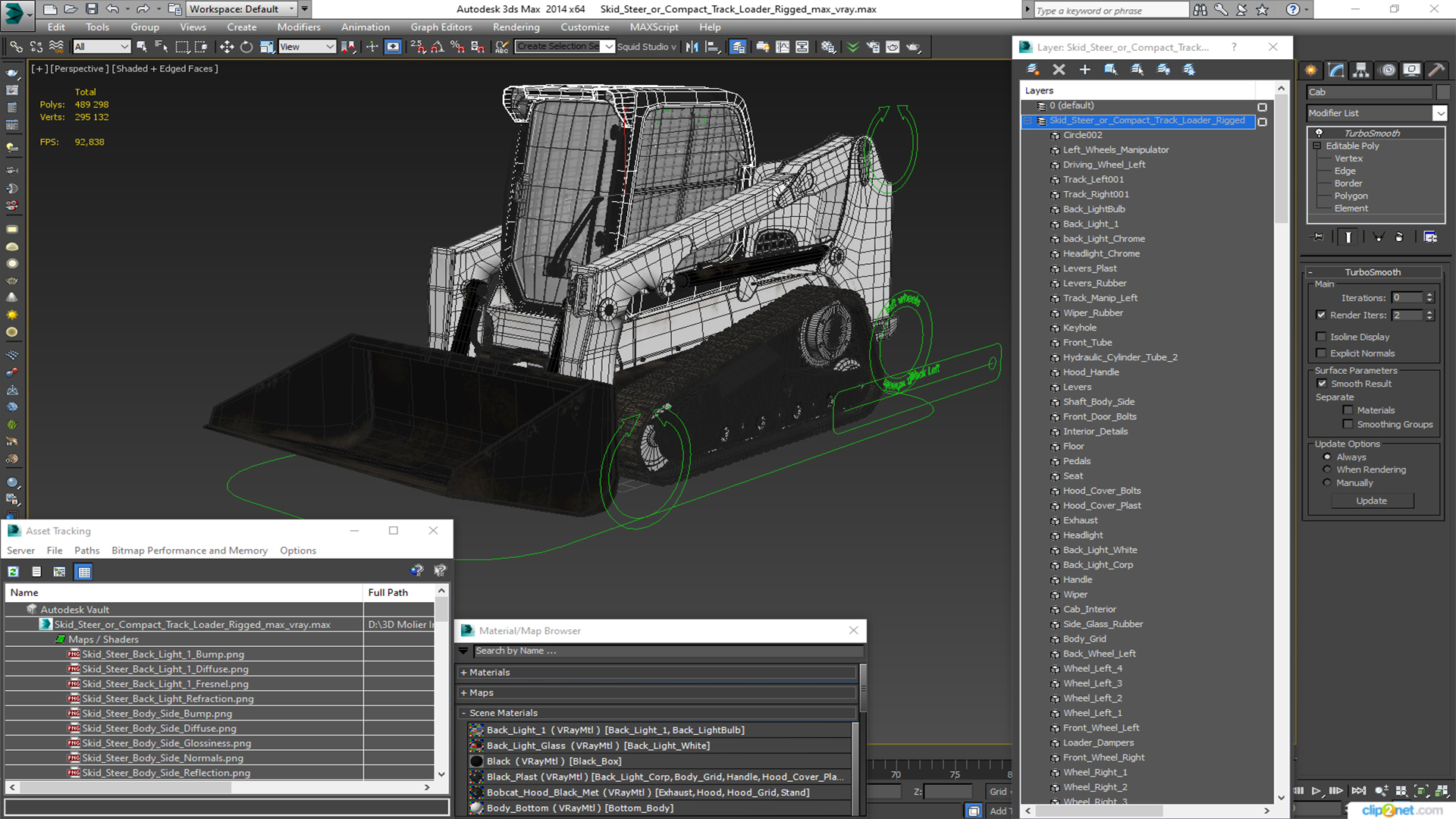 3D model Skid Steer or Compact Track Loader Rigged for Maya