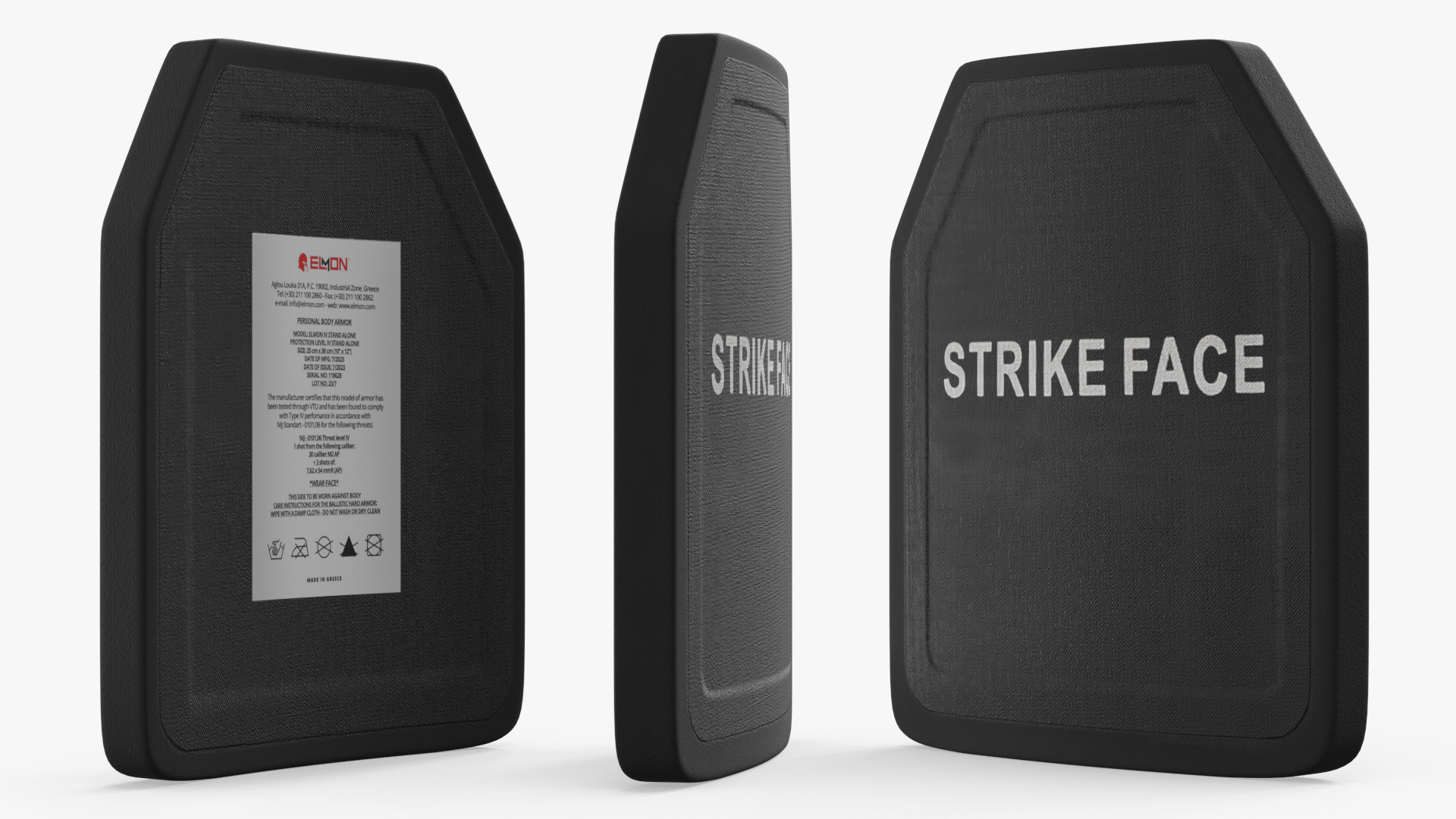 Elmon Ballistic Armor Plate Black, view 3
