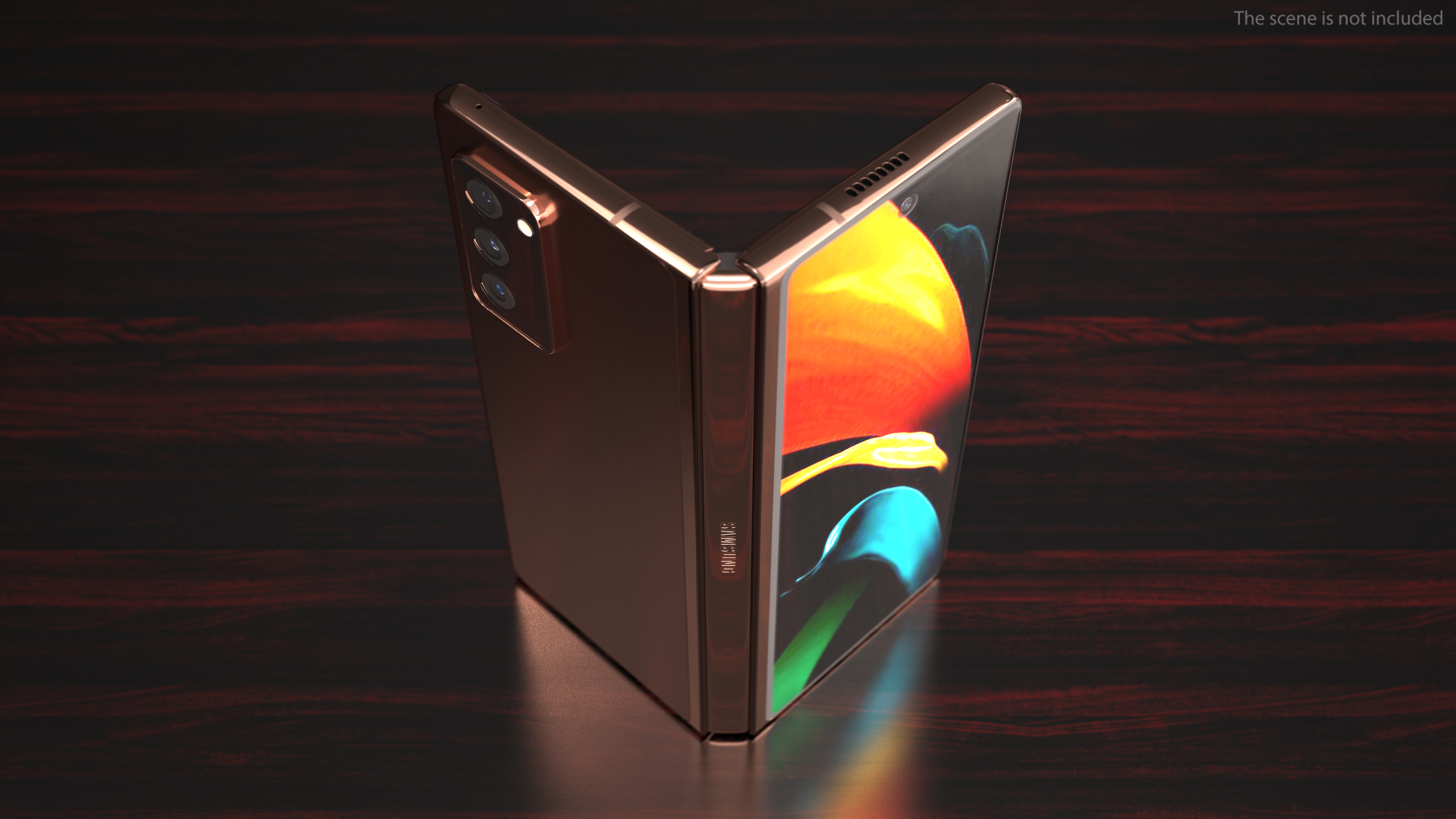 3D model Samsung Z Fold 2 Bronze Rigged