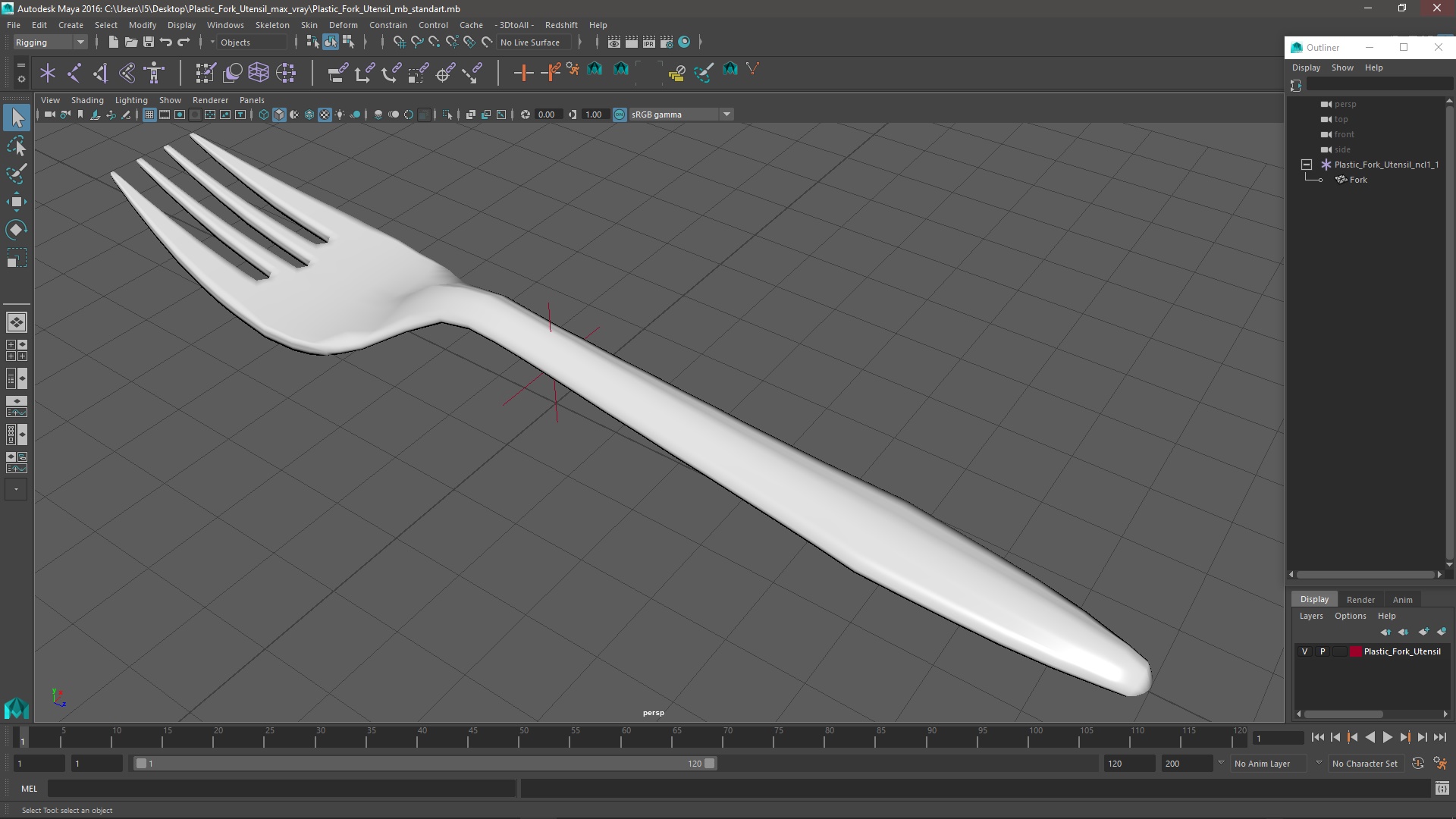 3D model Plastic Fork Utensil