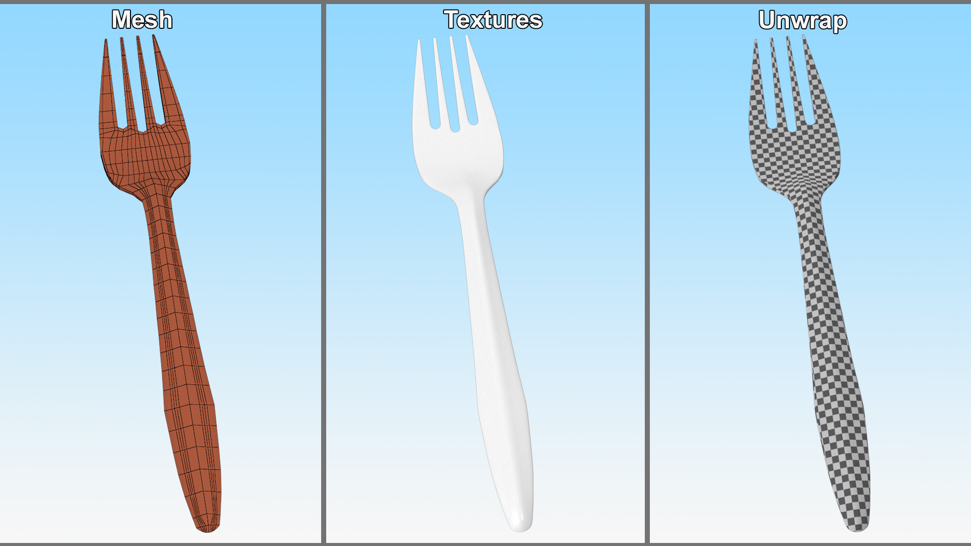 3D model Plastic Fork Utensil