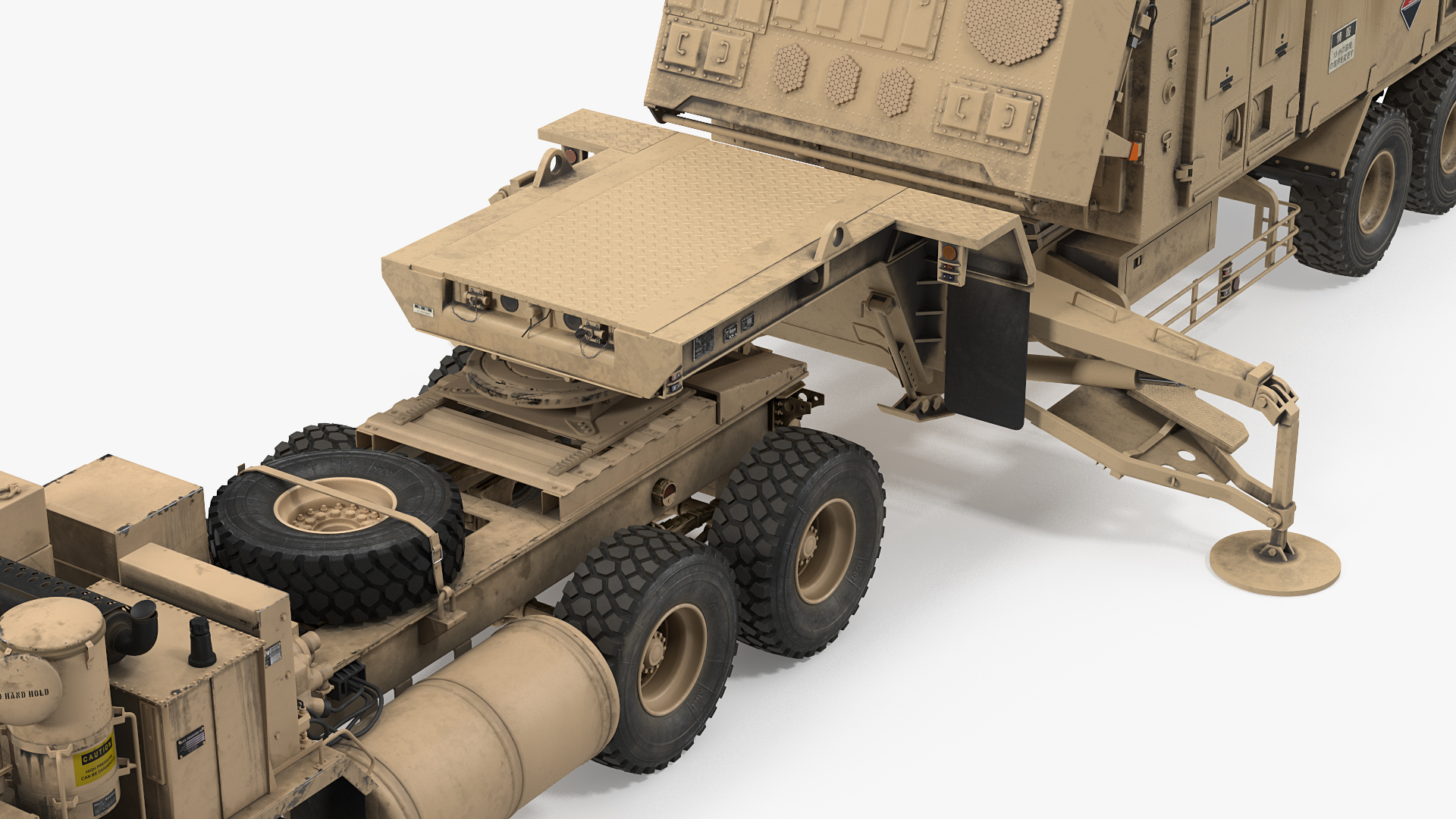 3D model HEMTT M985 with Patriot AN MPQ53 Radar Desert