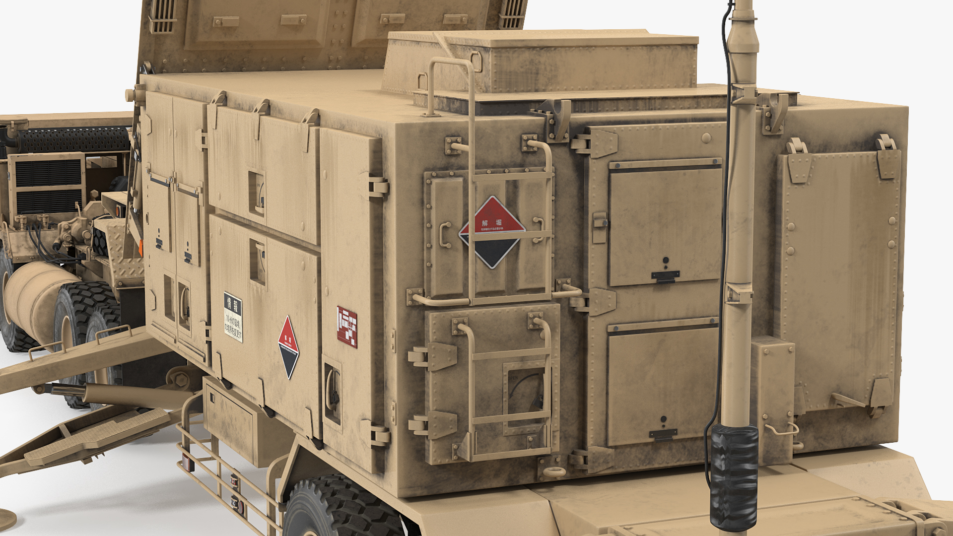 3D model HEMTT M985 with Patriot AN MPQ53 Radar Desert