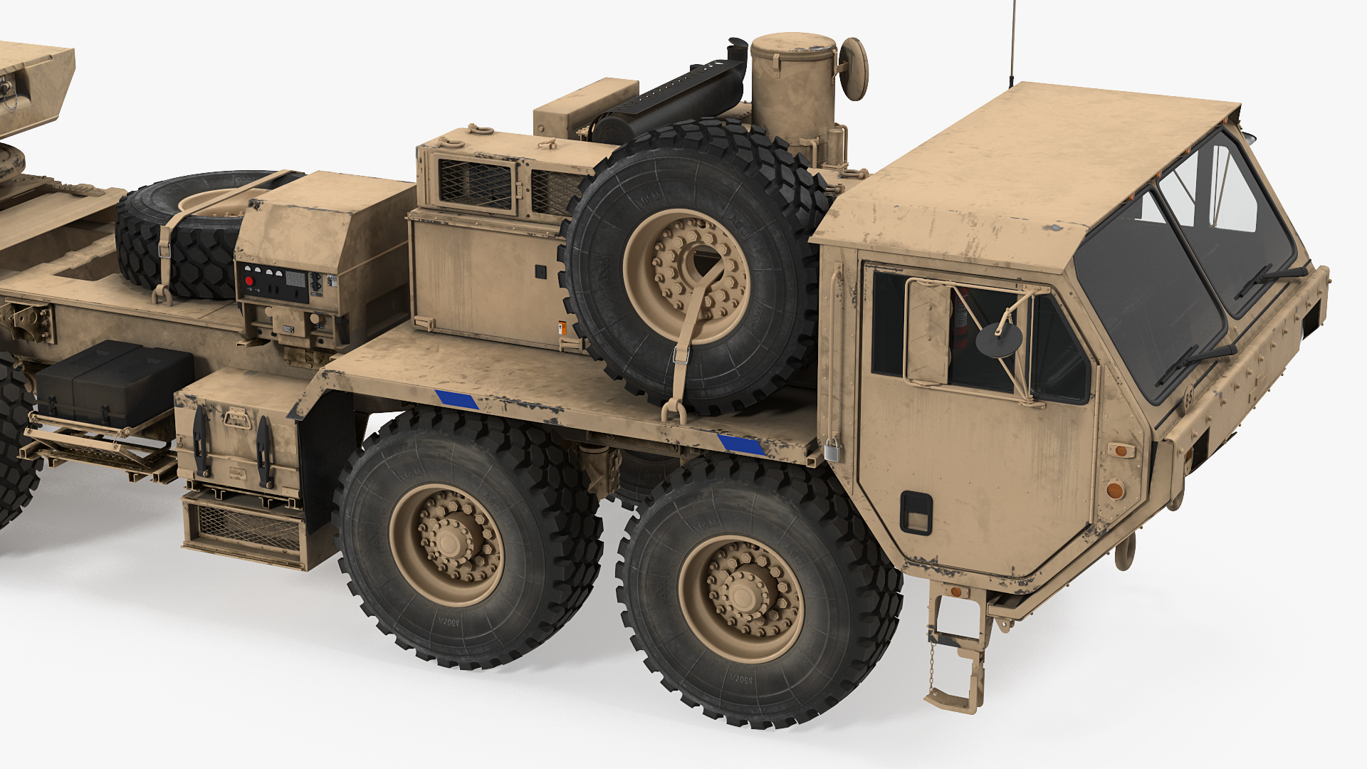 3D model HEMTT M985 with Patriot AN MPQ53 Radar Desert