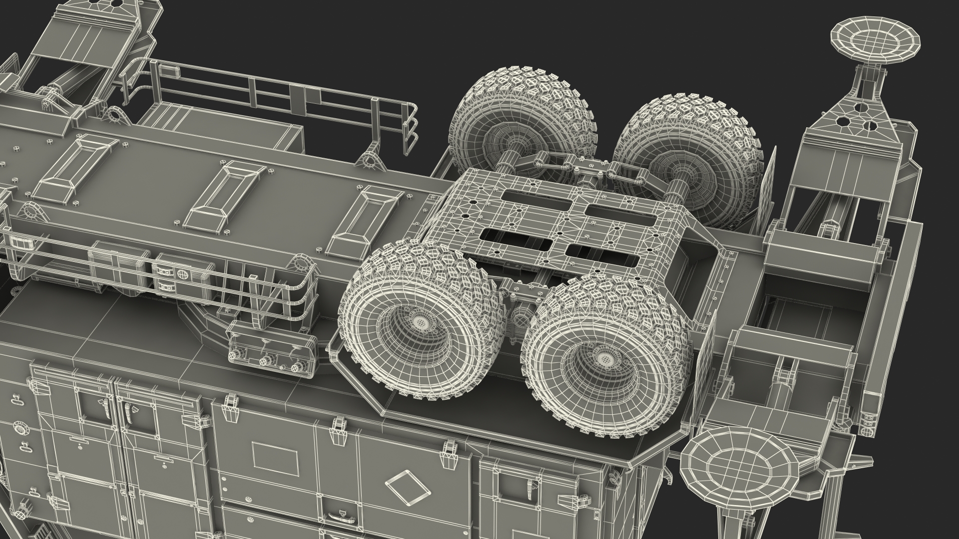 3D model HEMTT M985 with Patriot AN MPQ53 Radar Desert