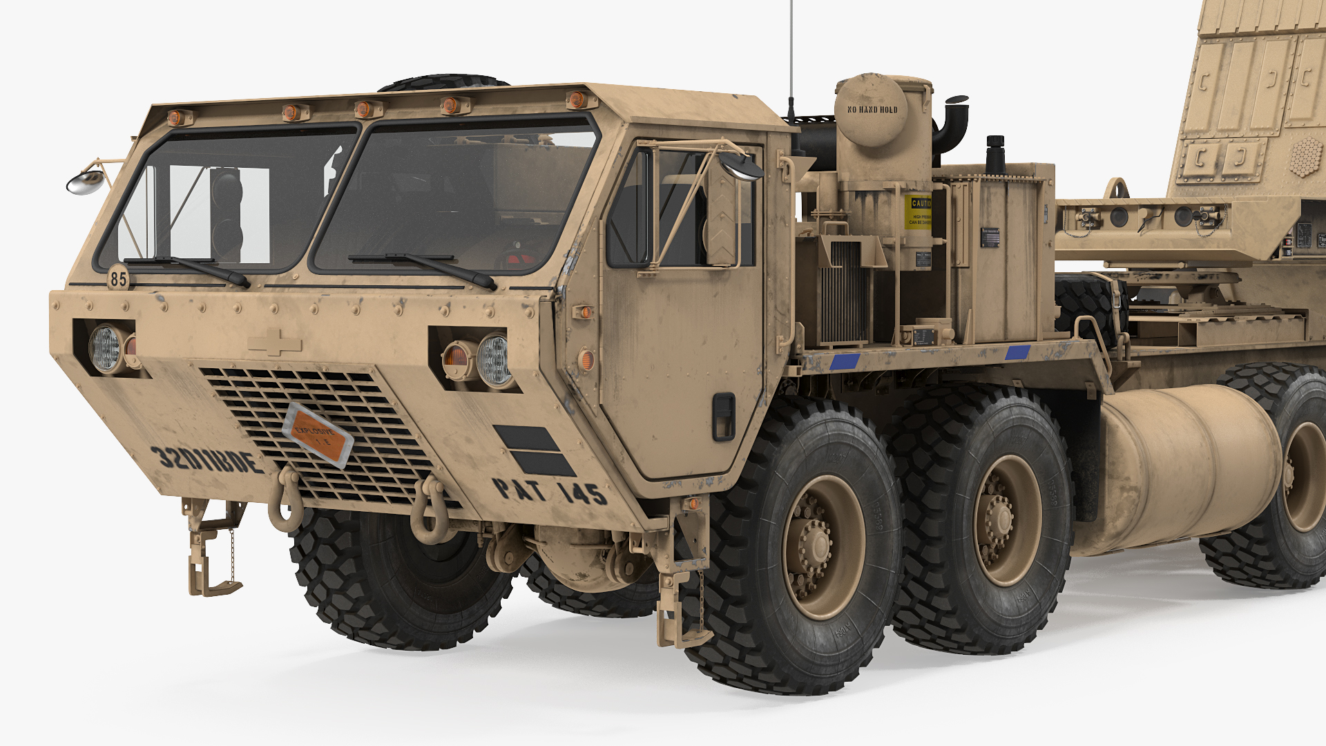 3D model HEMTT M985 with Patriot AN MPQ53 Radar Desert