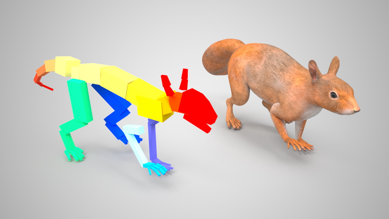3D Red Squirrel Rigged for Maya model