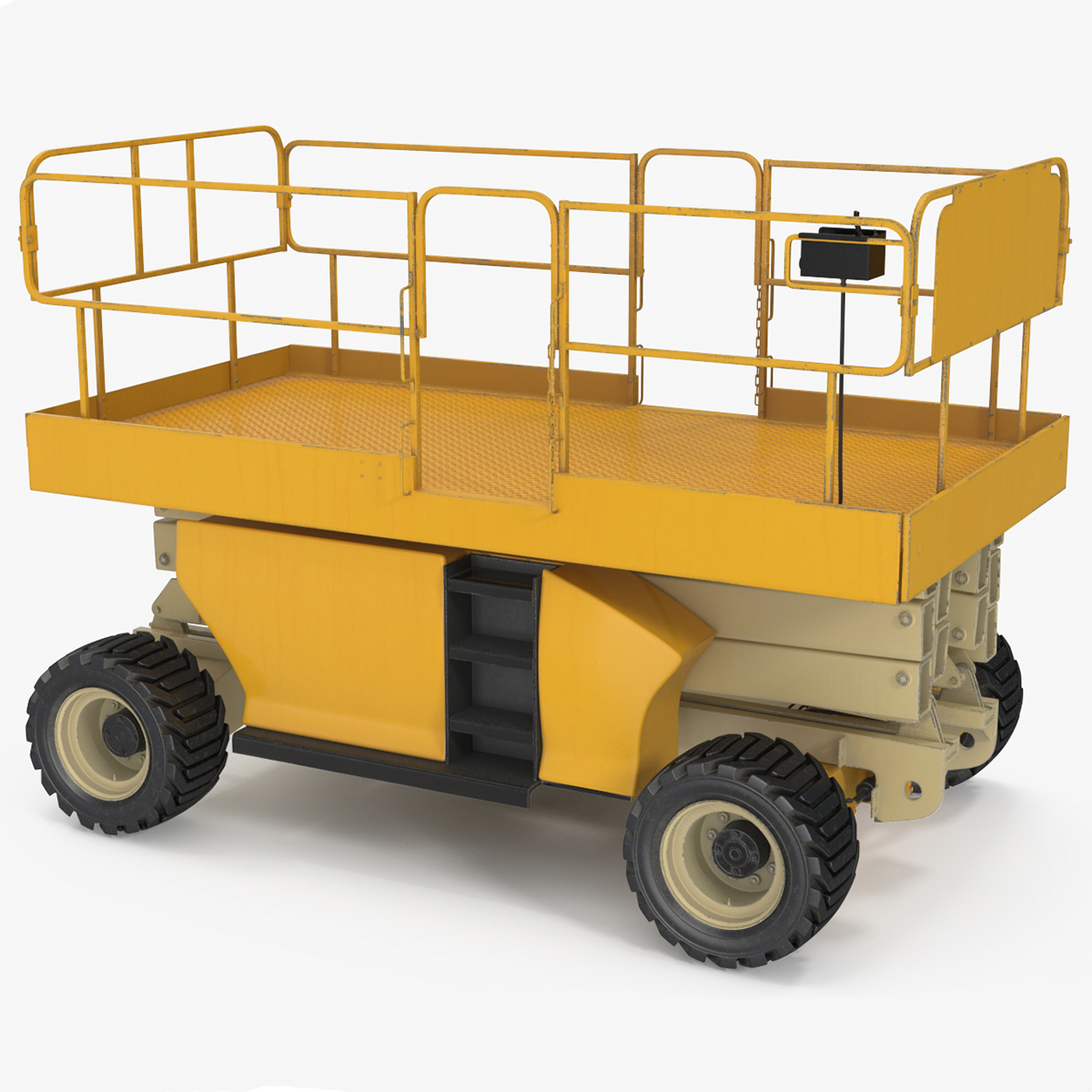 3D model Industrial Heavy Duty Scissor Lift Rigged for Maya