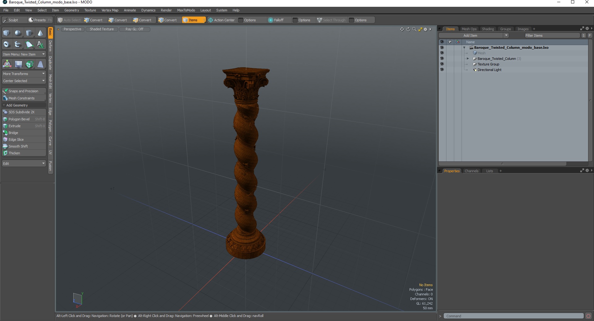 Baroque Twisted Column 3D
