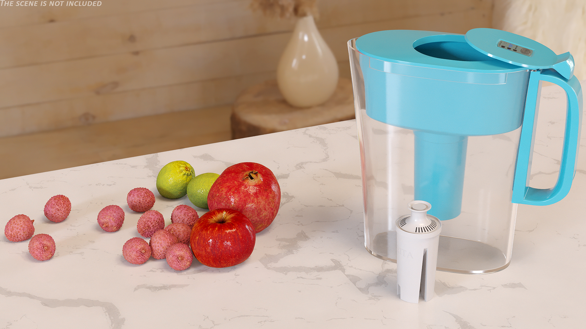 3D model Pure Water Pitcher Turquoise with Filter