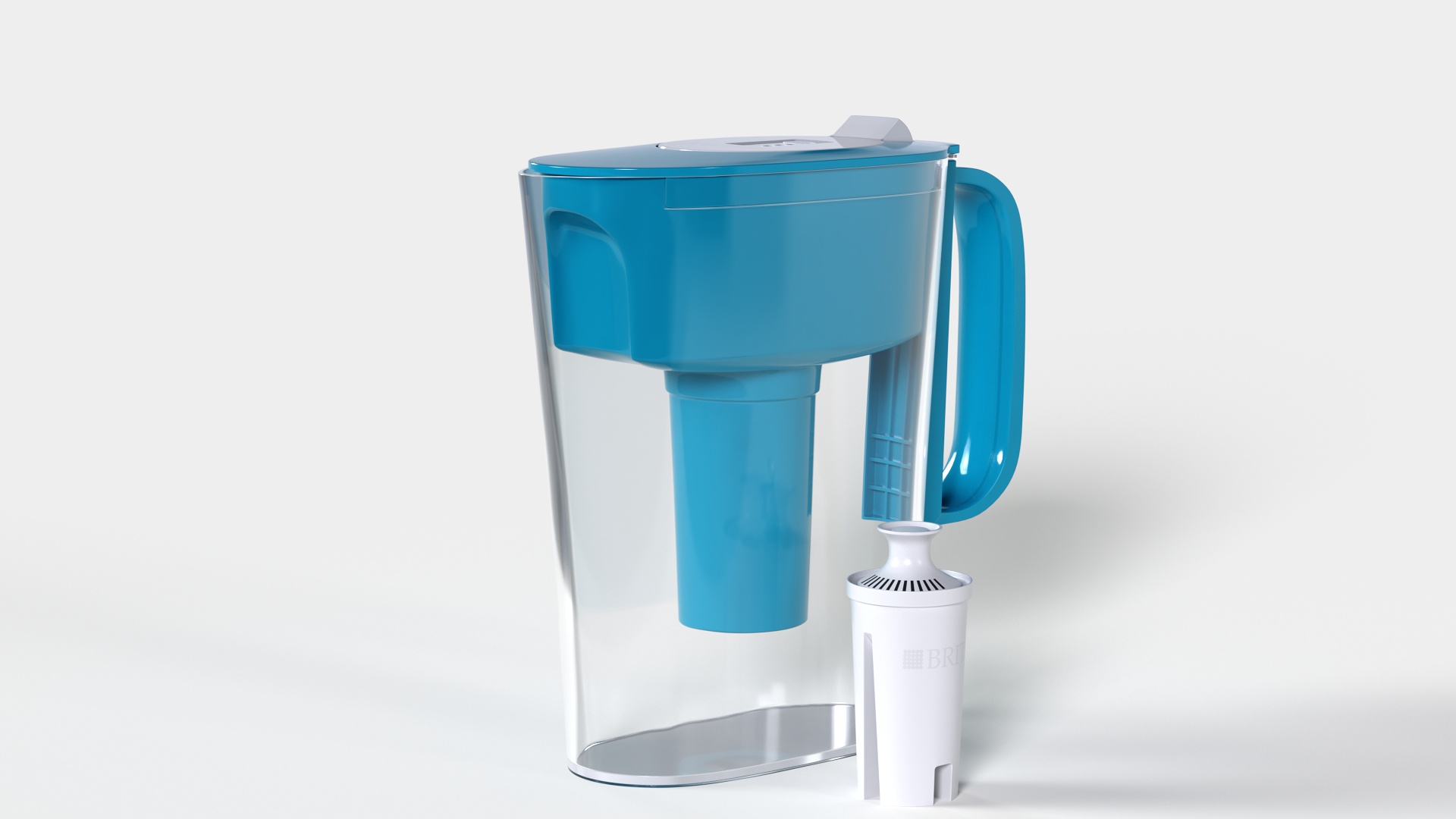 3D model Pure Water Pitcher Turquoise with Filter