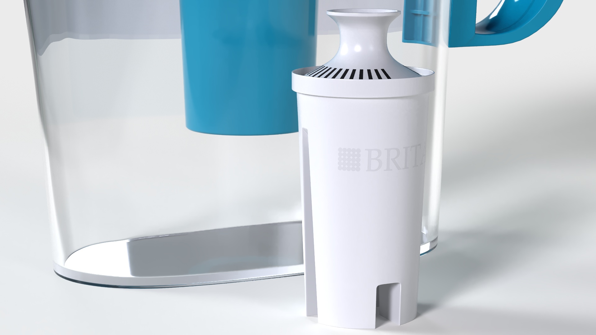 3D model Pure Water Pitcher Turquoise with Filter
