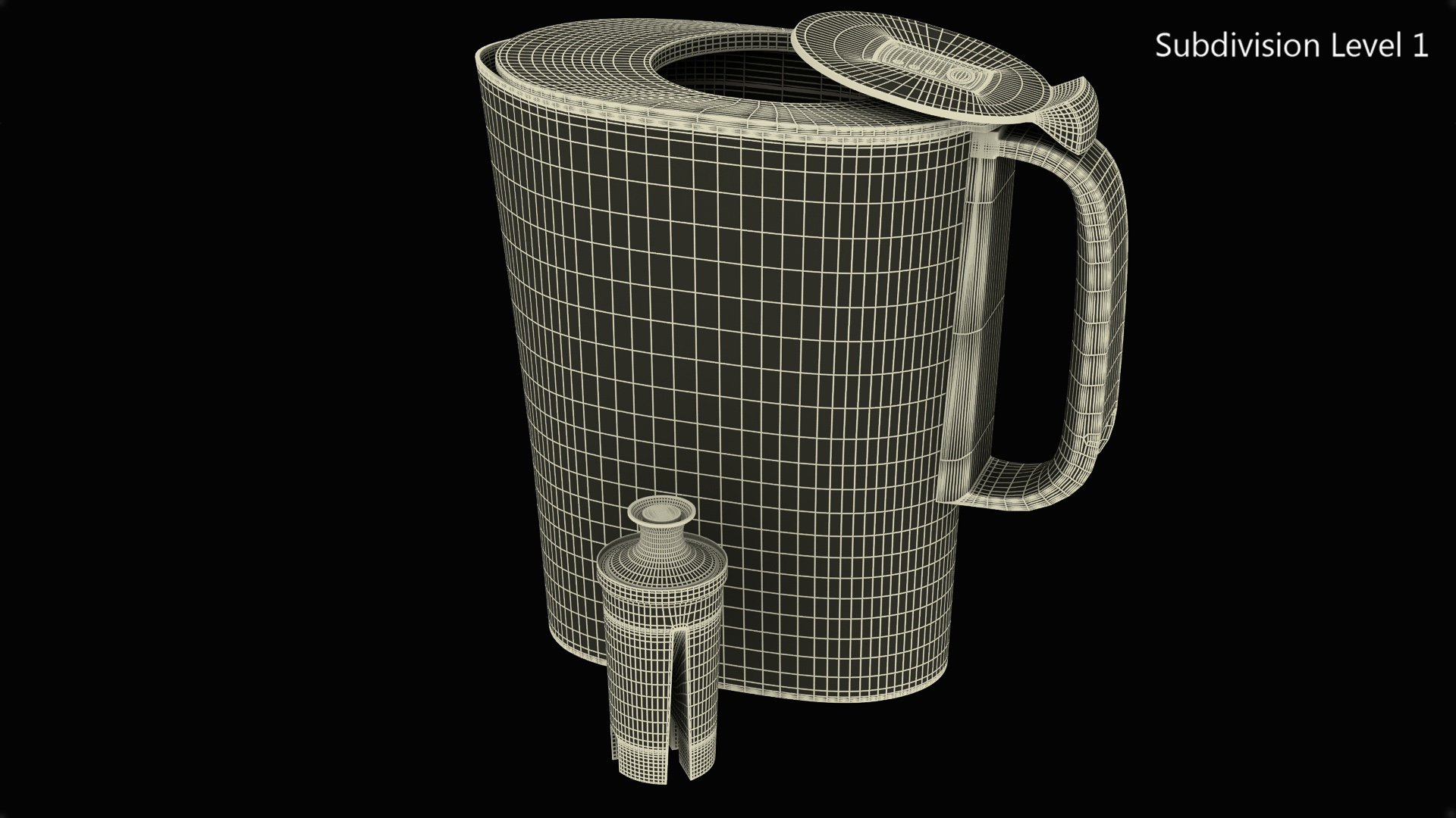 3D model Pure Water Pitcher Turquoise with Filter