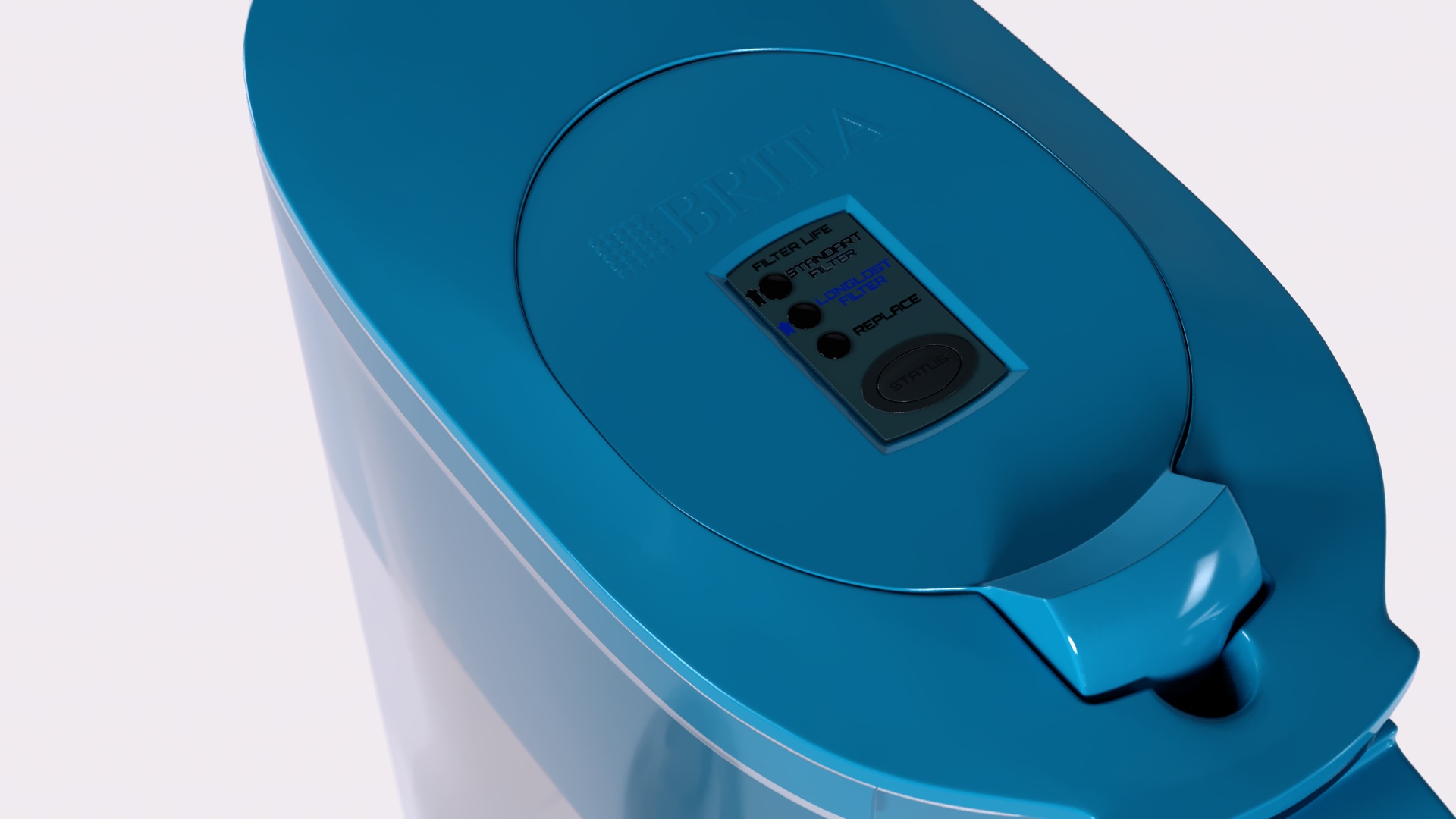 3D model Pure Water Pitcher Turquoise with Filter