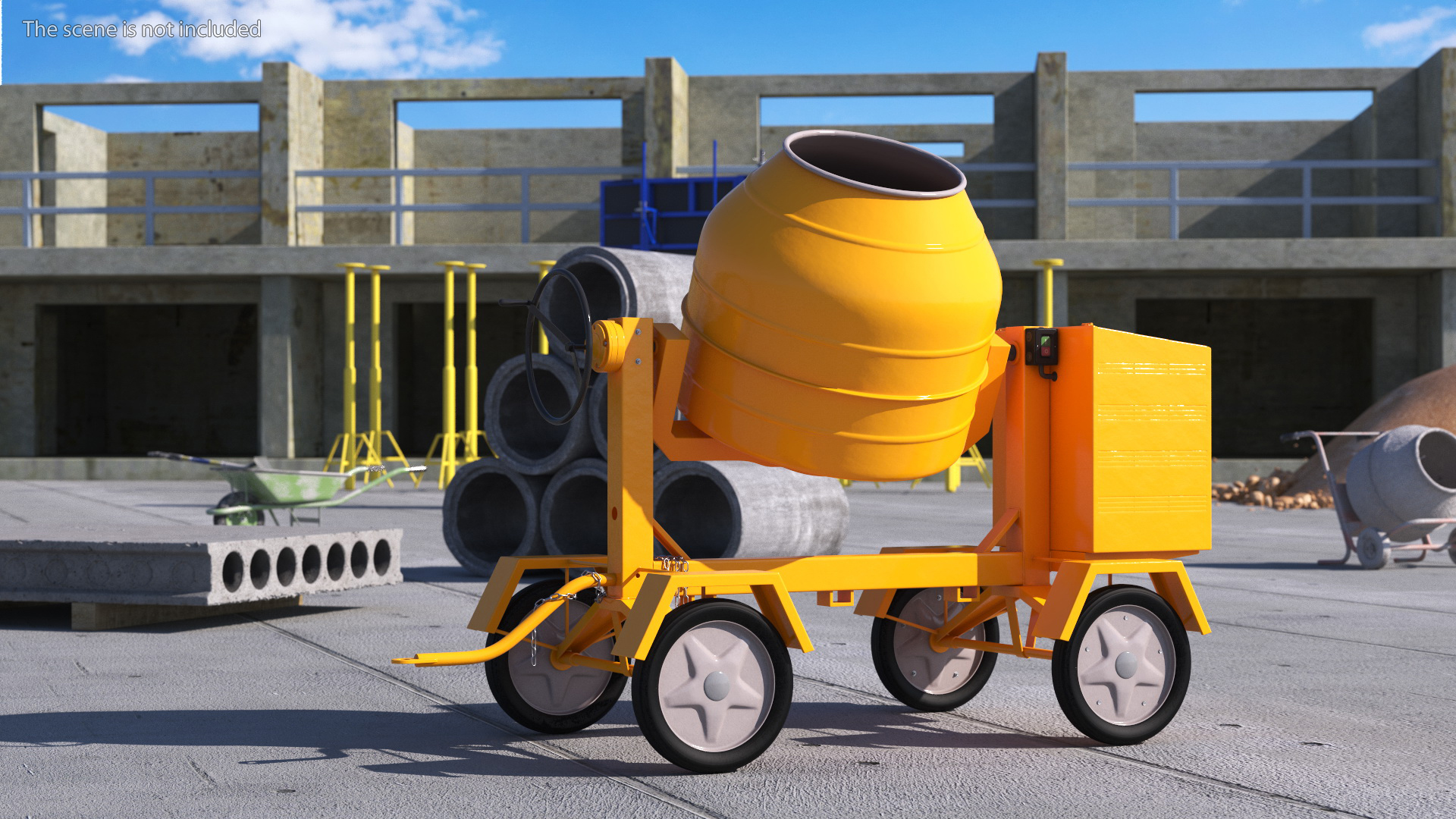 3D Electric Concrete Mixer model