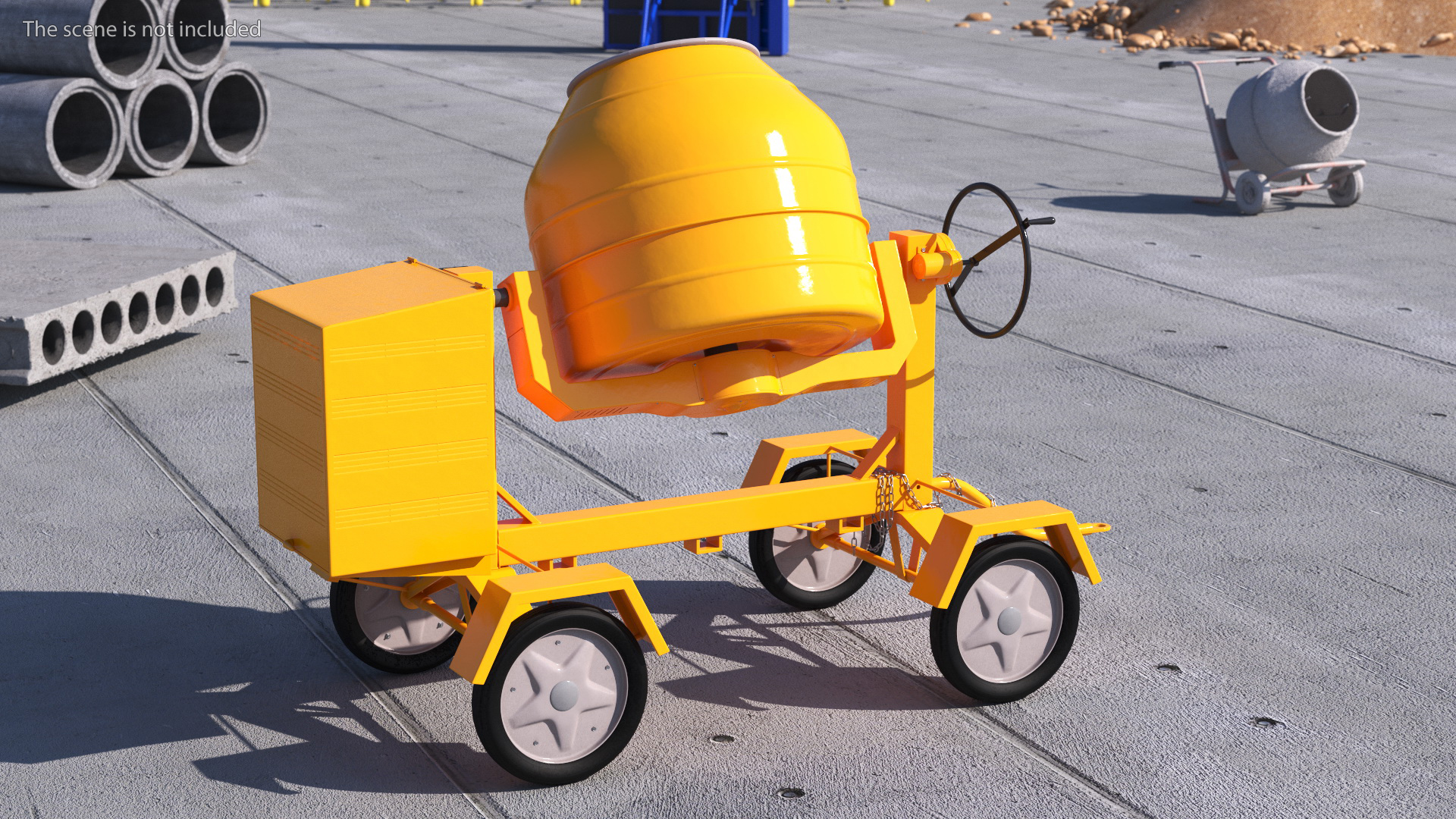 3D Electric Concrete Mixer model