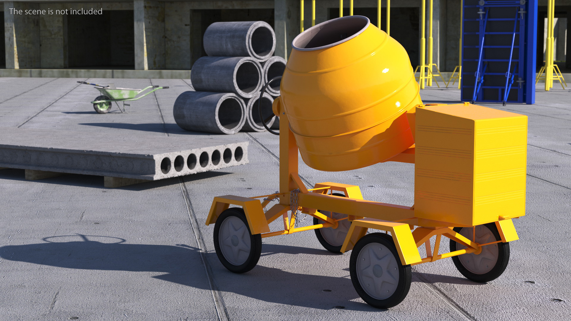 3D Electric Concrete Mixer model