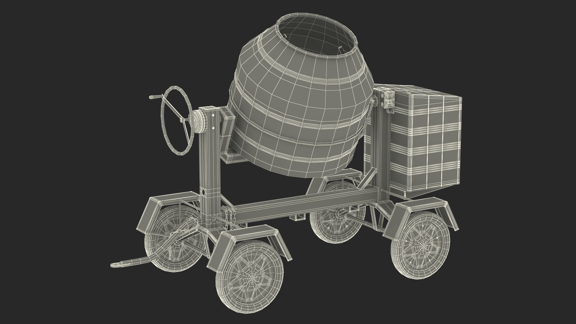 3D Electric Concrete Mixer model