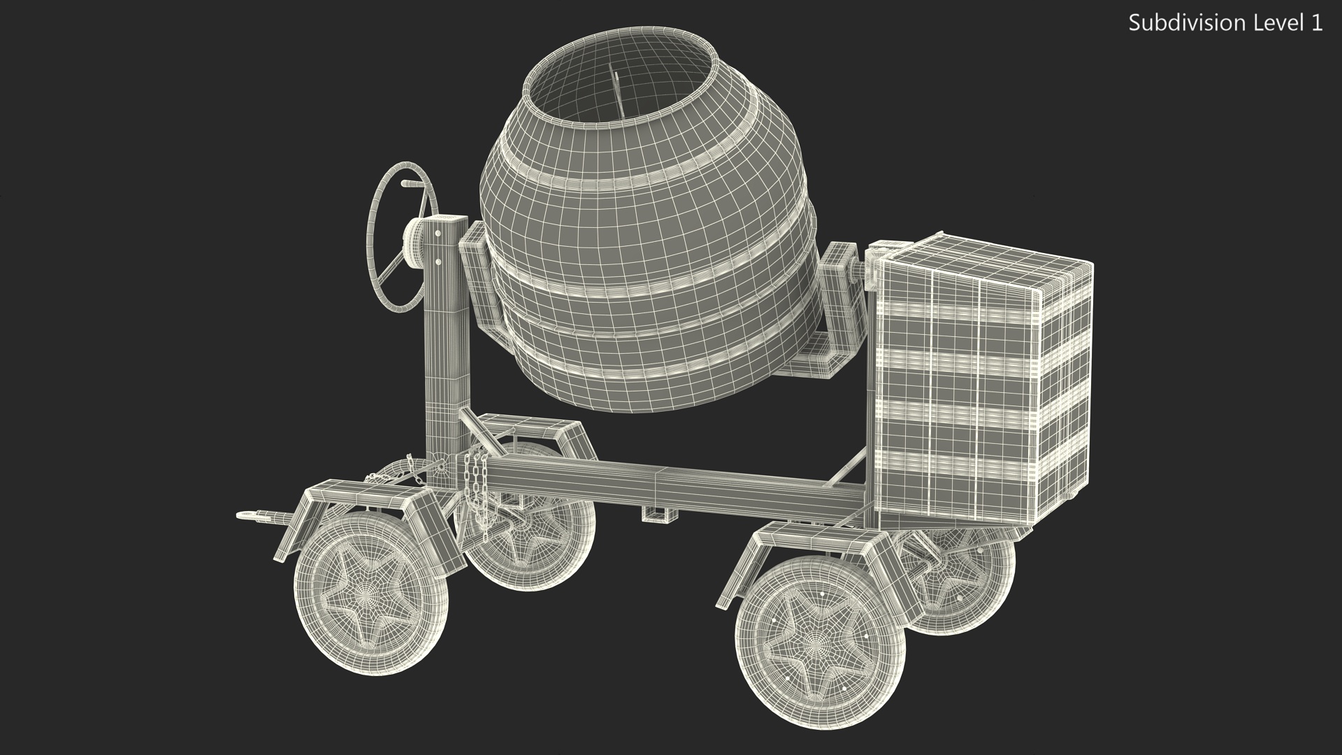 3D Electric Concrete Mixer model