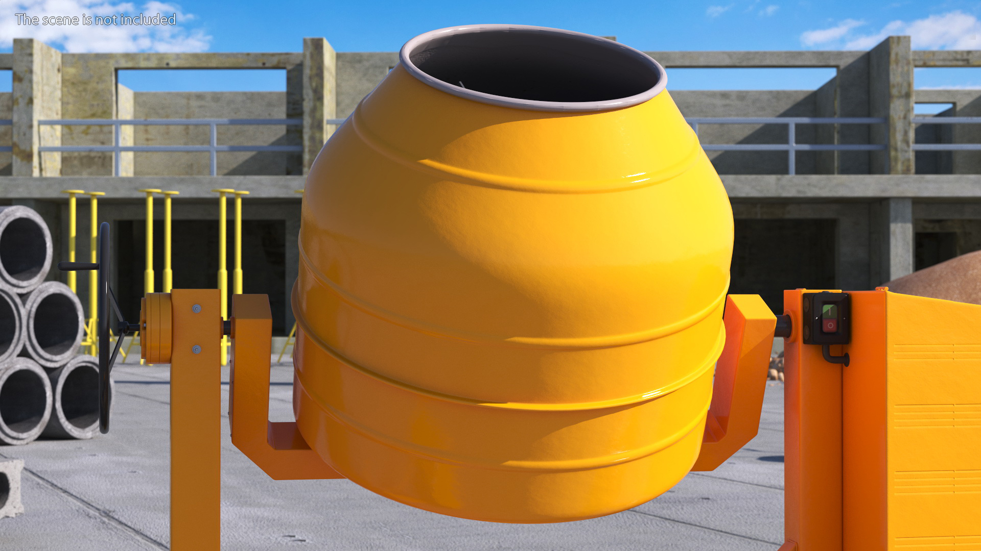 3D Electric Concrete Mixer model