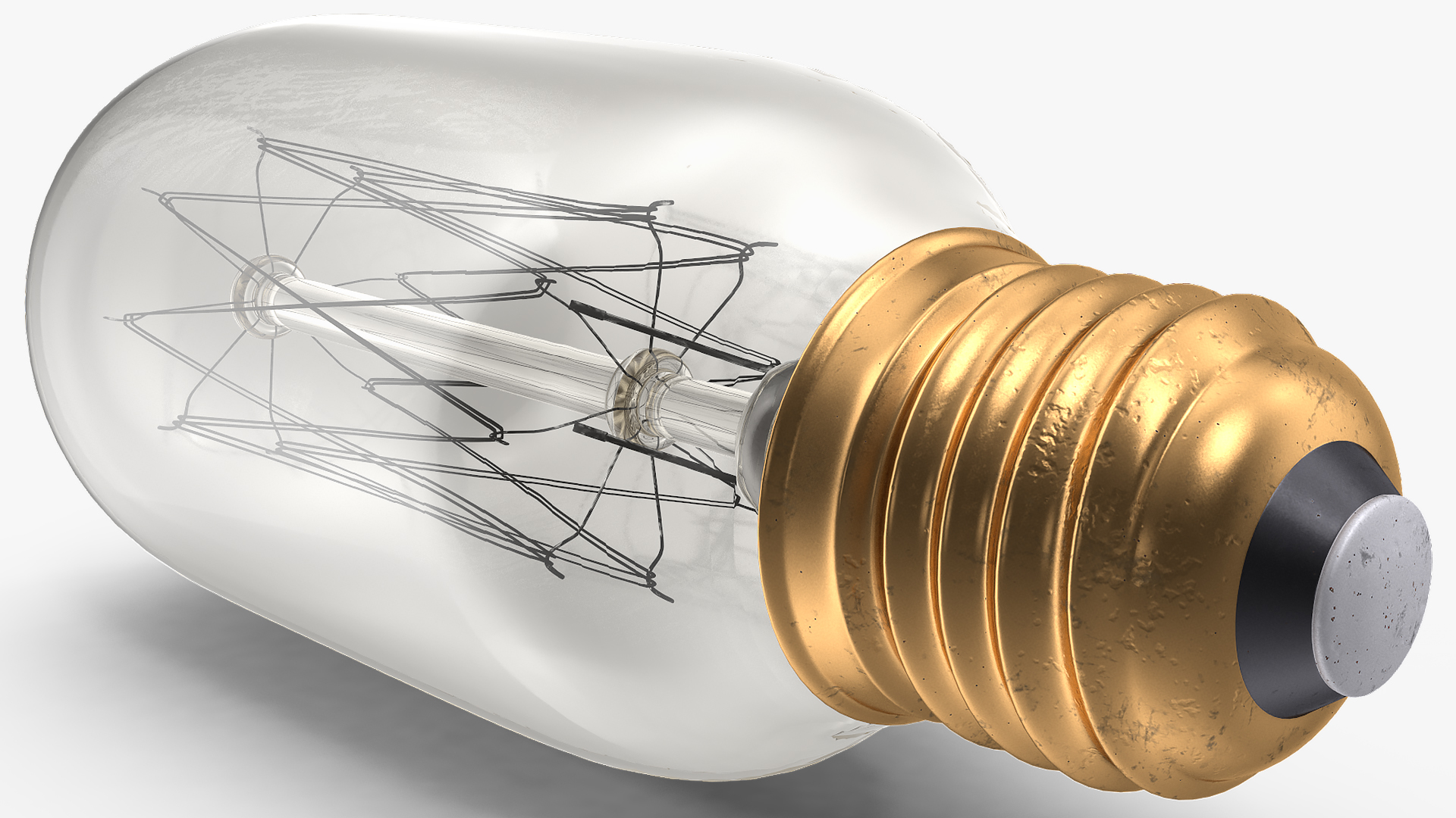 3D Vintage Edison Fat Tube Filament Bulb T45