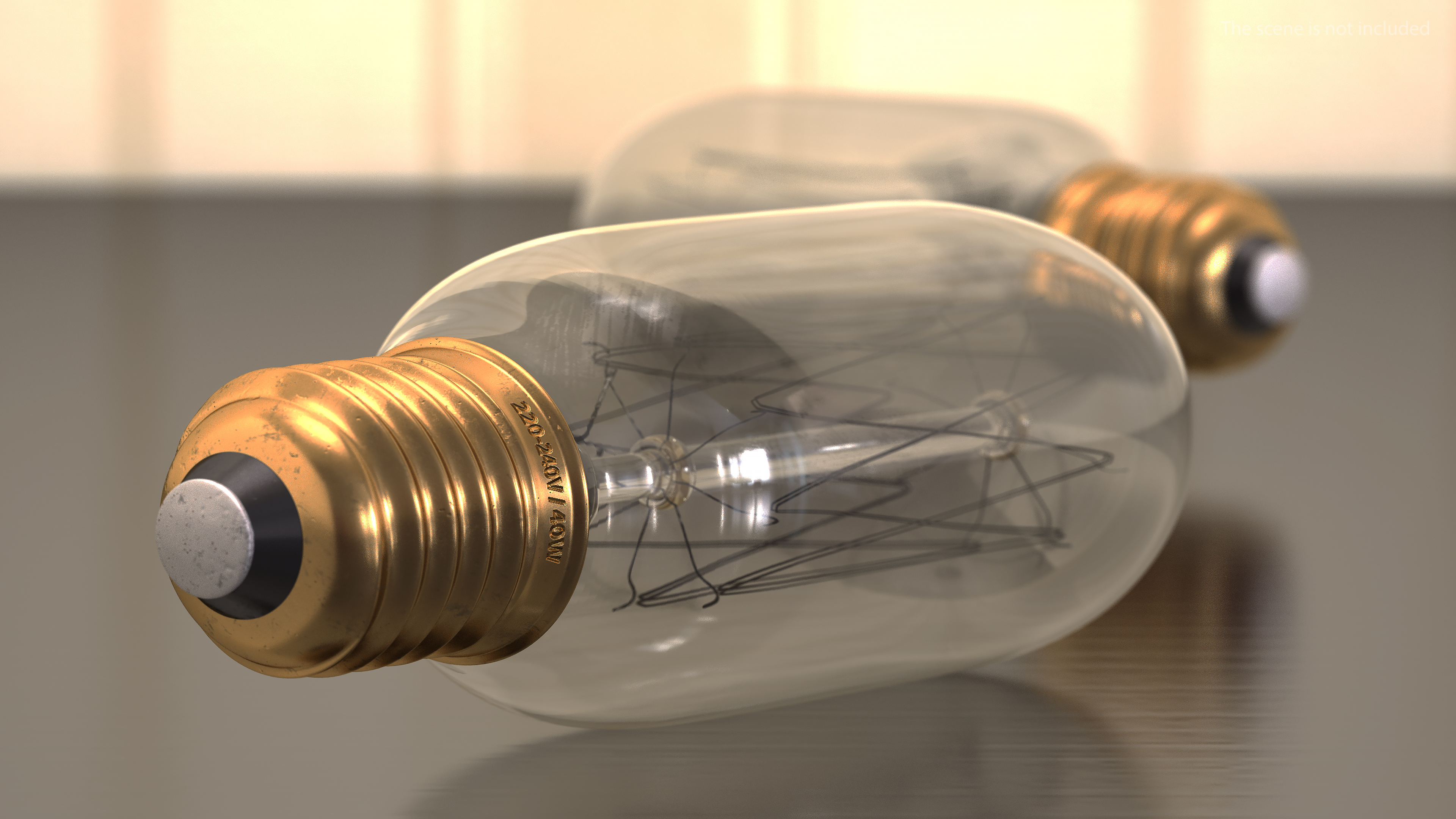 3D Vintage Edison Fat Tube Filament Bulb T45