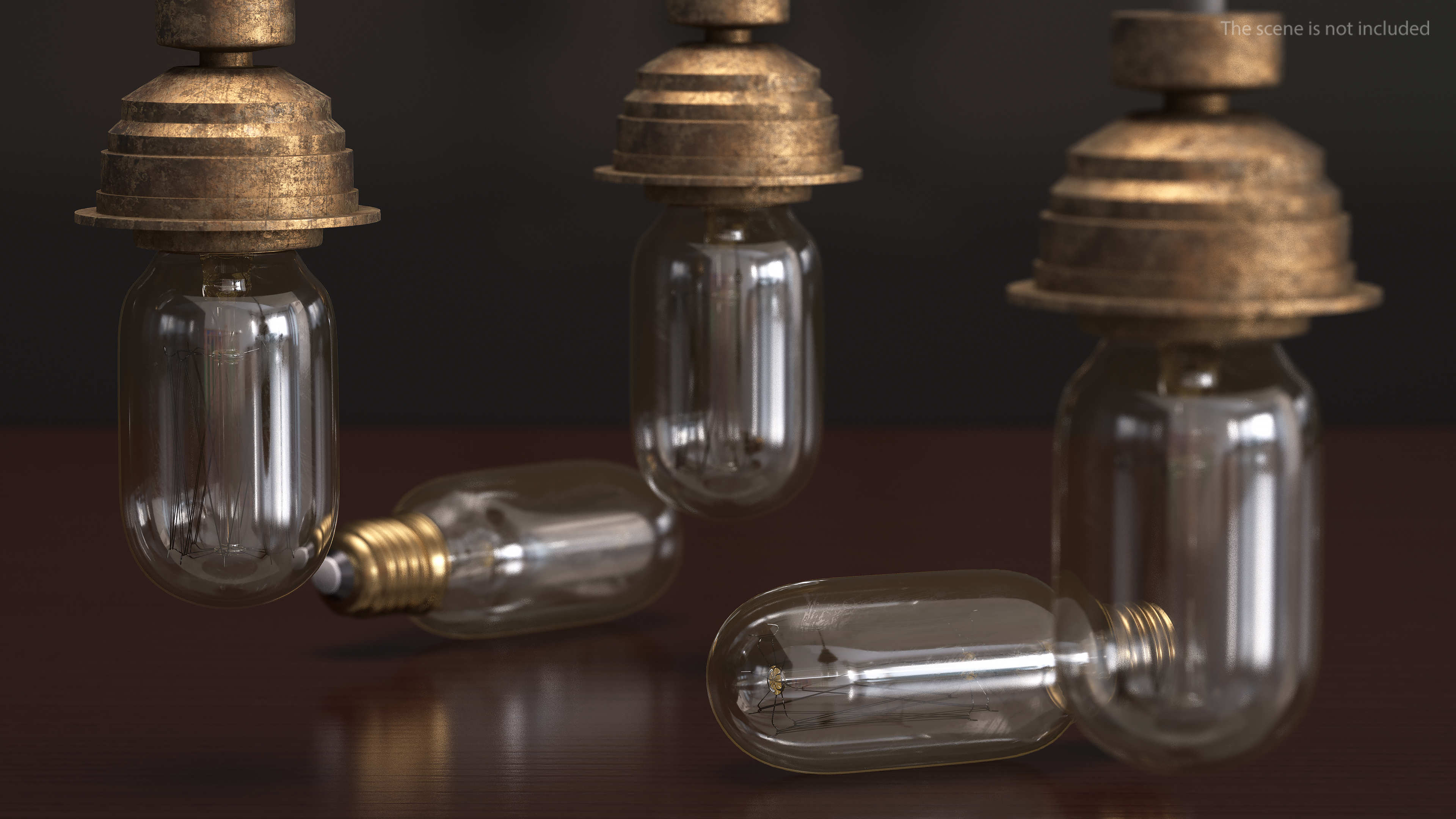 3D Vintage Edison Fat Tube Filament Bulb T45