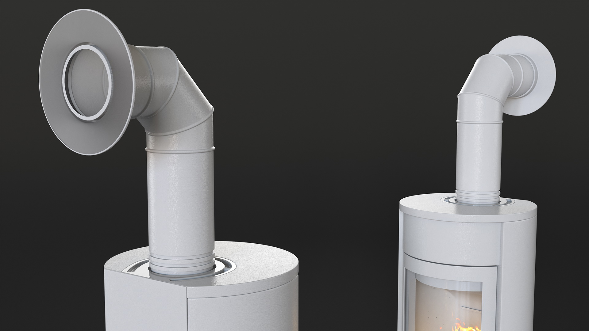 Wood Burning Stove Wall Venting Generic 3D model