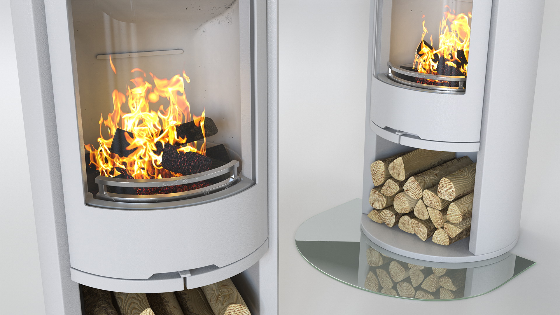 Wood Burning Stove Wall Venting Generic 3D model