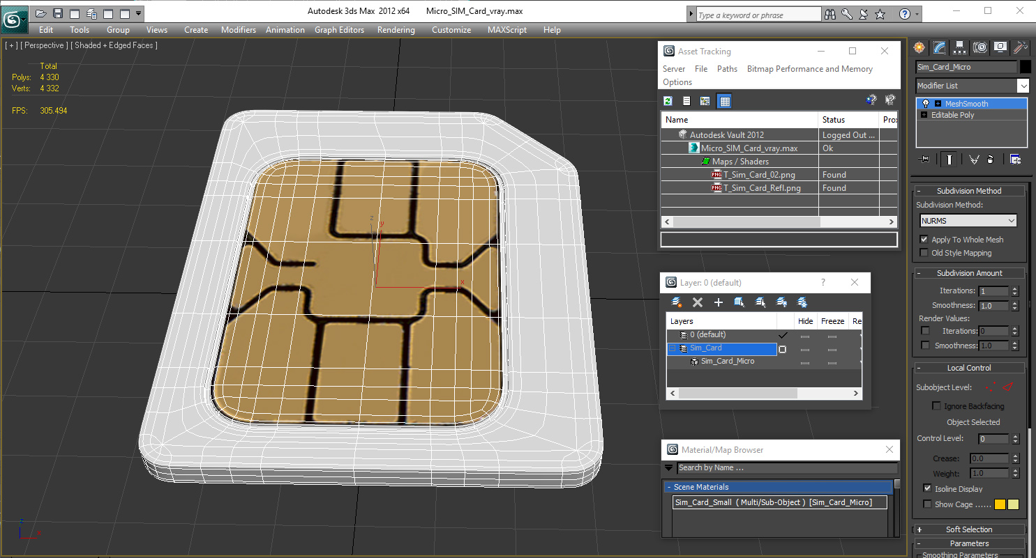 Micro SIM Card 3D model