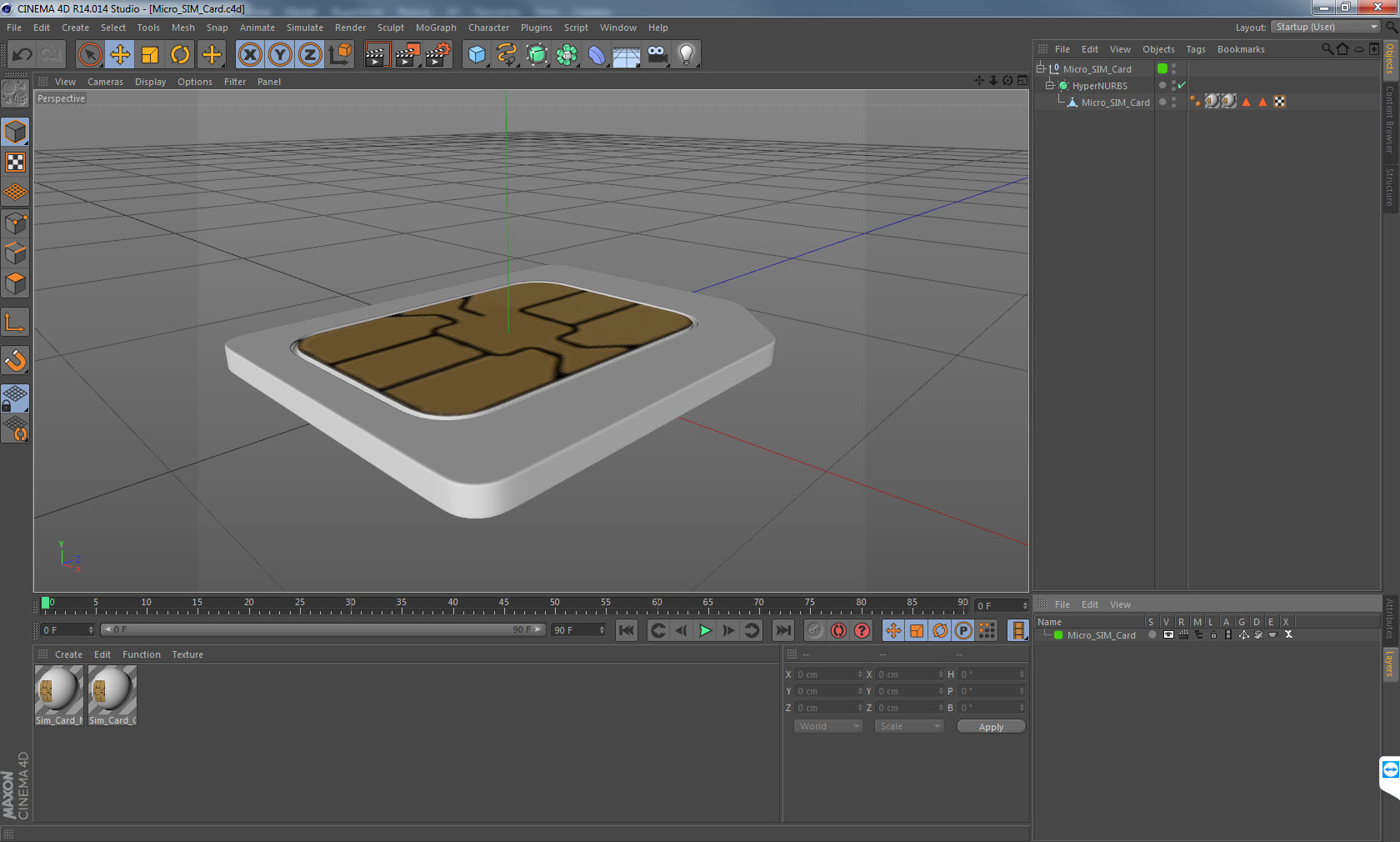 Micro SIM Card 3D model