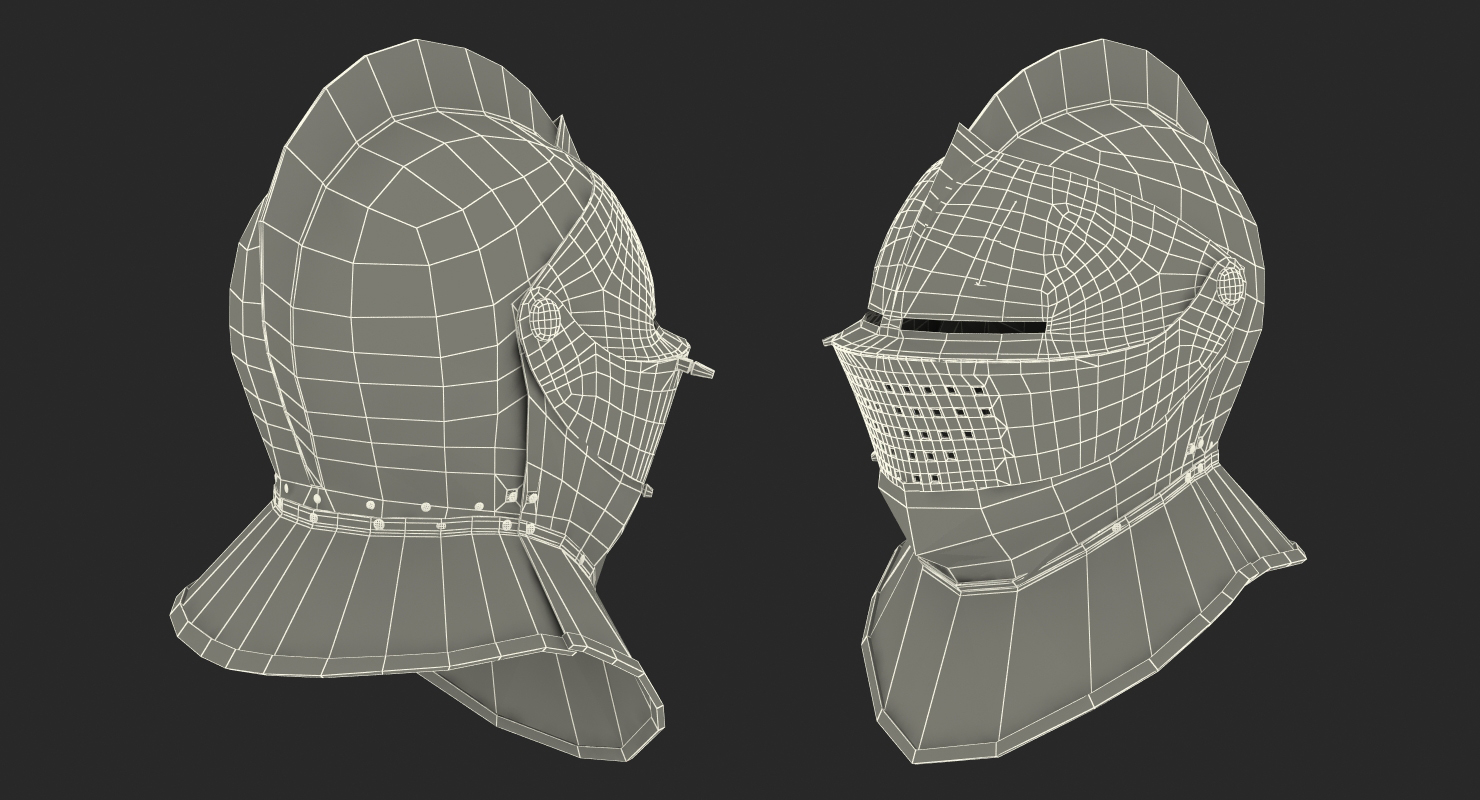 Armet Closed Helmet 3D model