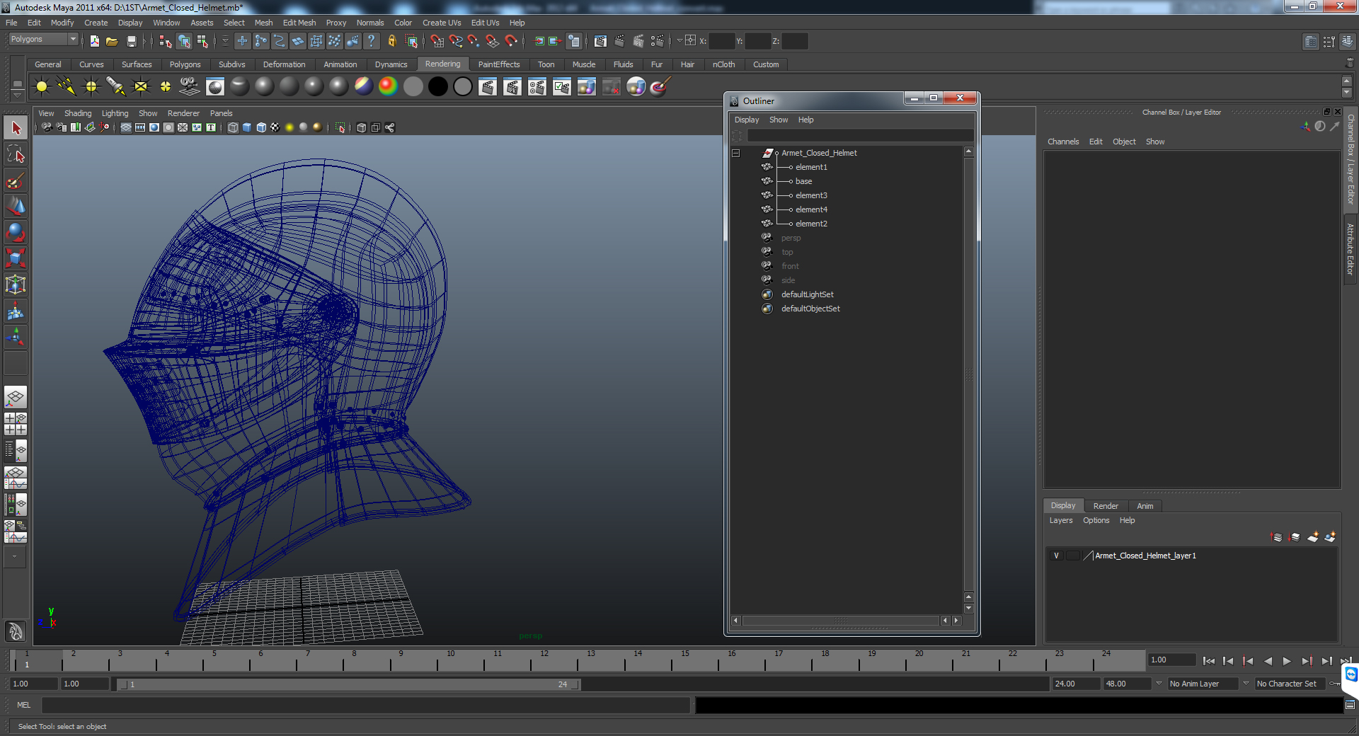 Armet Closed Helmet 3D model
