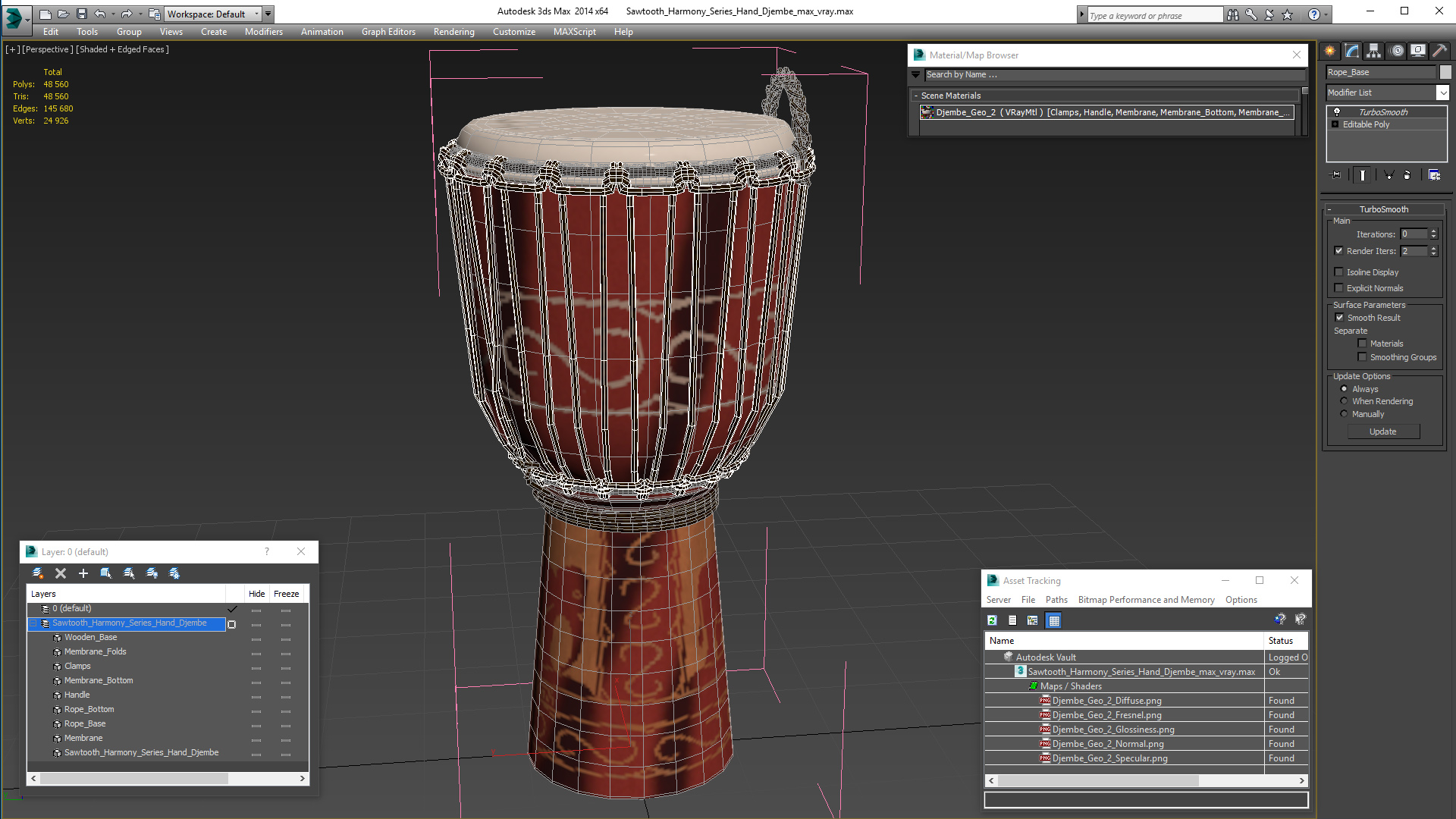 3D model Sawtooth Harmony Series Hand Djembe