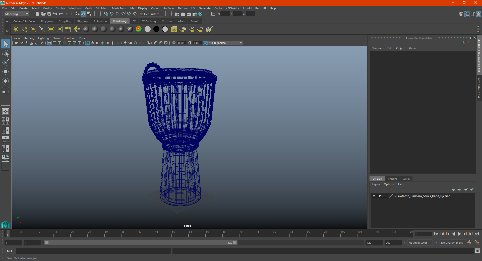 3D model Sawtooth Harmony Series Hand Djembe