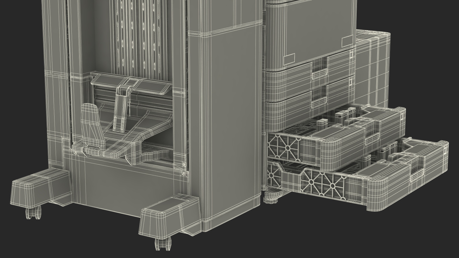3D Laser MFP Black Scanner and Trays Open model