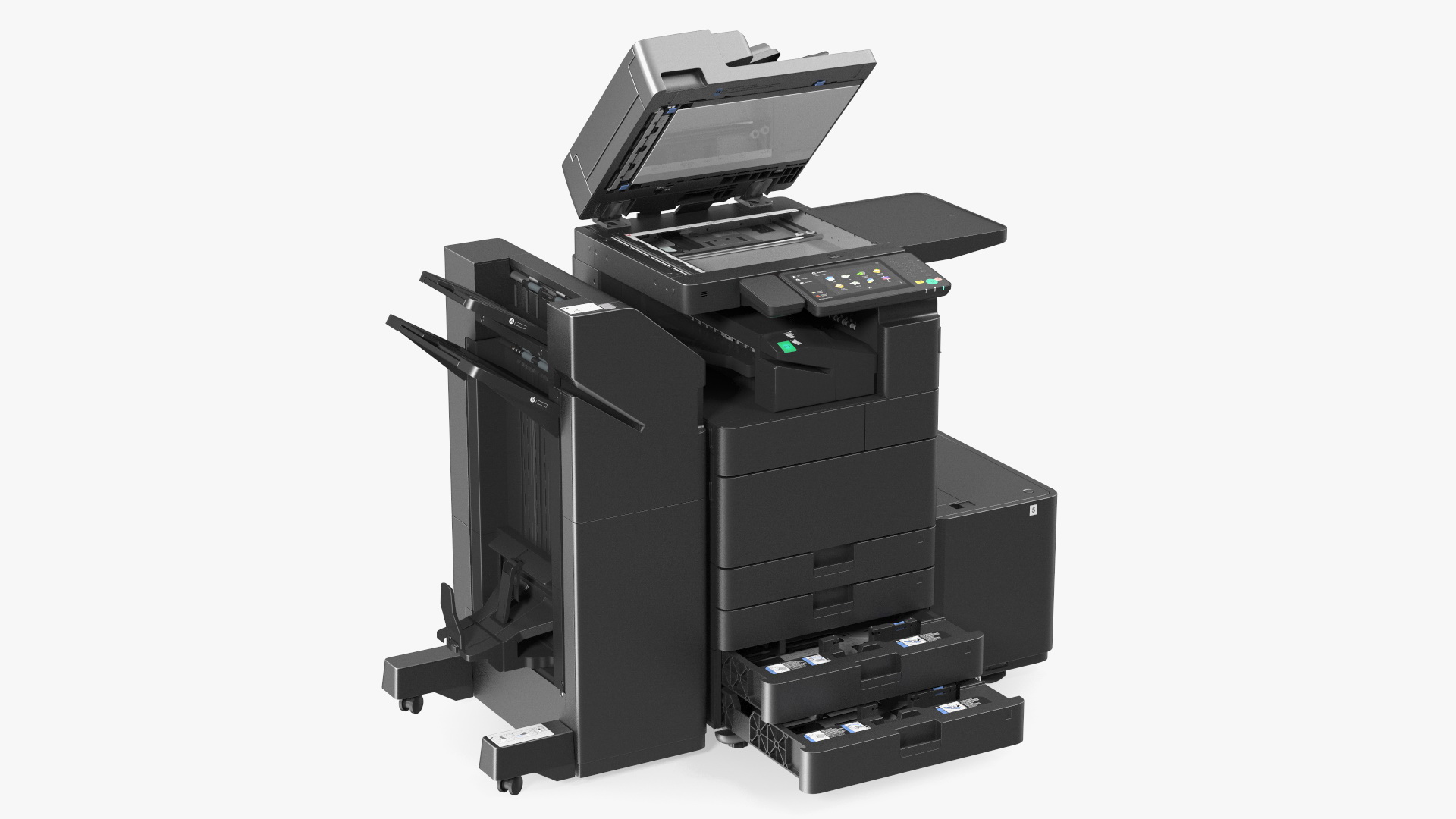 3D Laser MFP Black Scanner and Trays Open model
