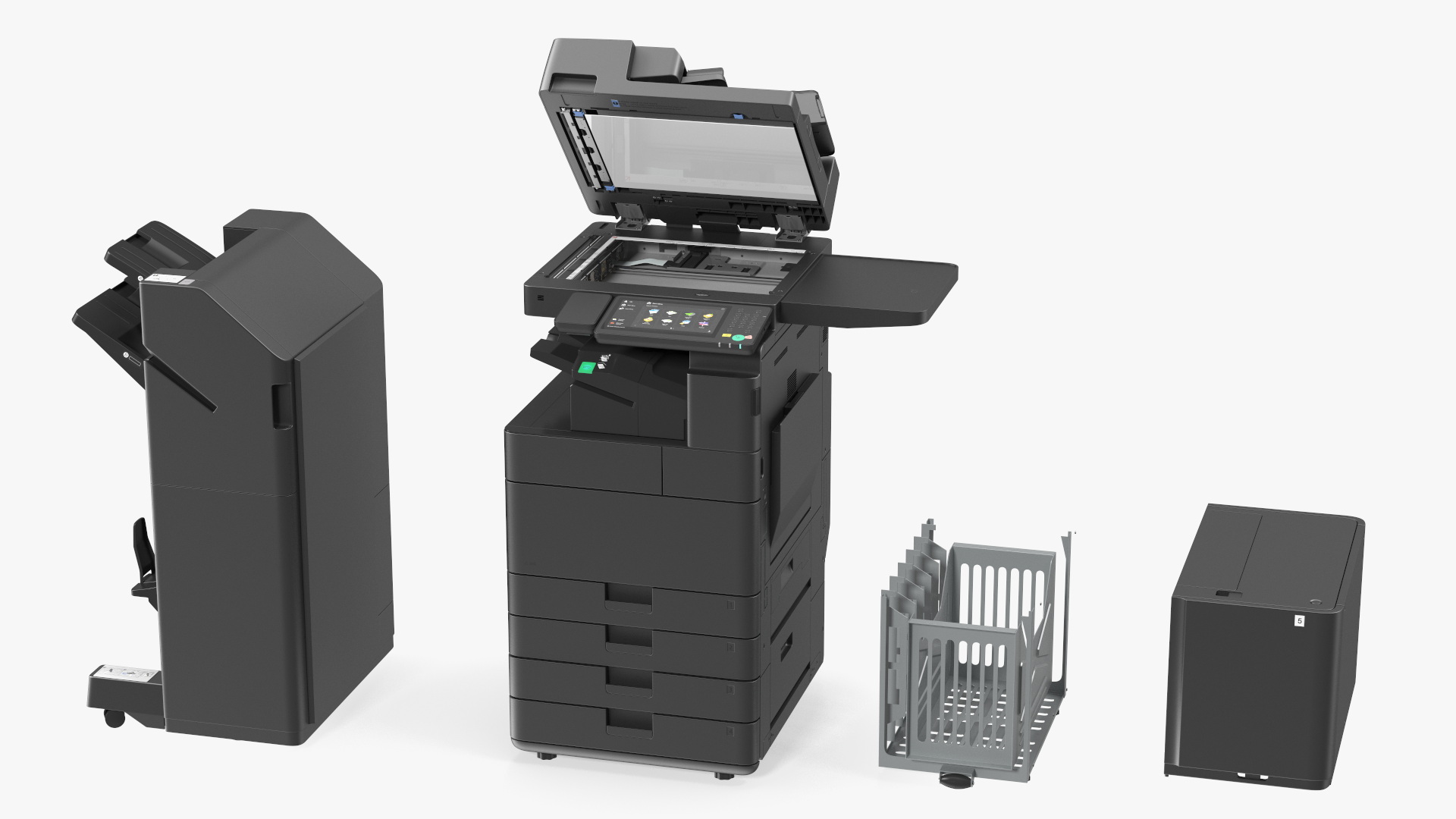 3D Laser MFP Black Scanner and Trays Open model