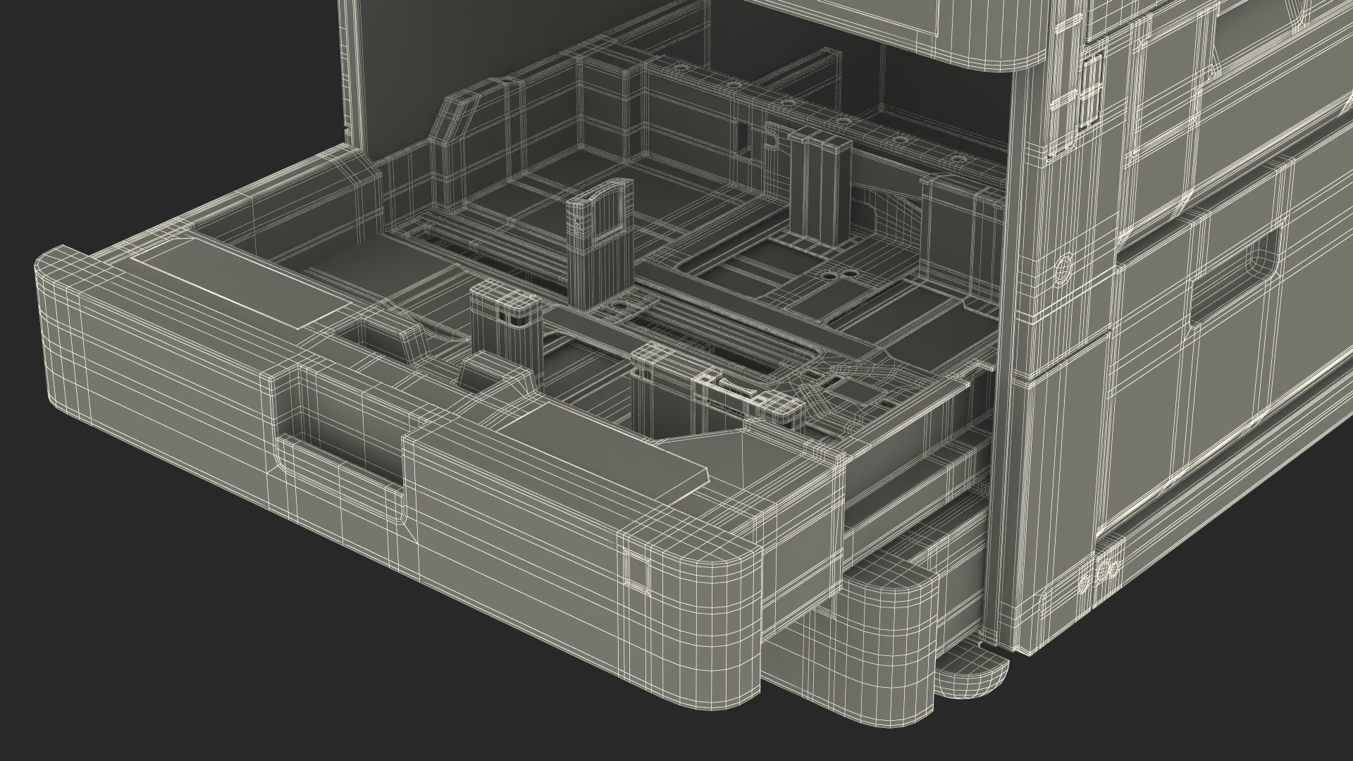 3D Laser MFP Black Scanner and Trays Open model