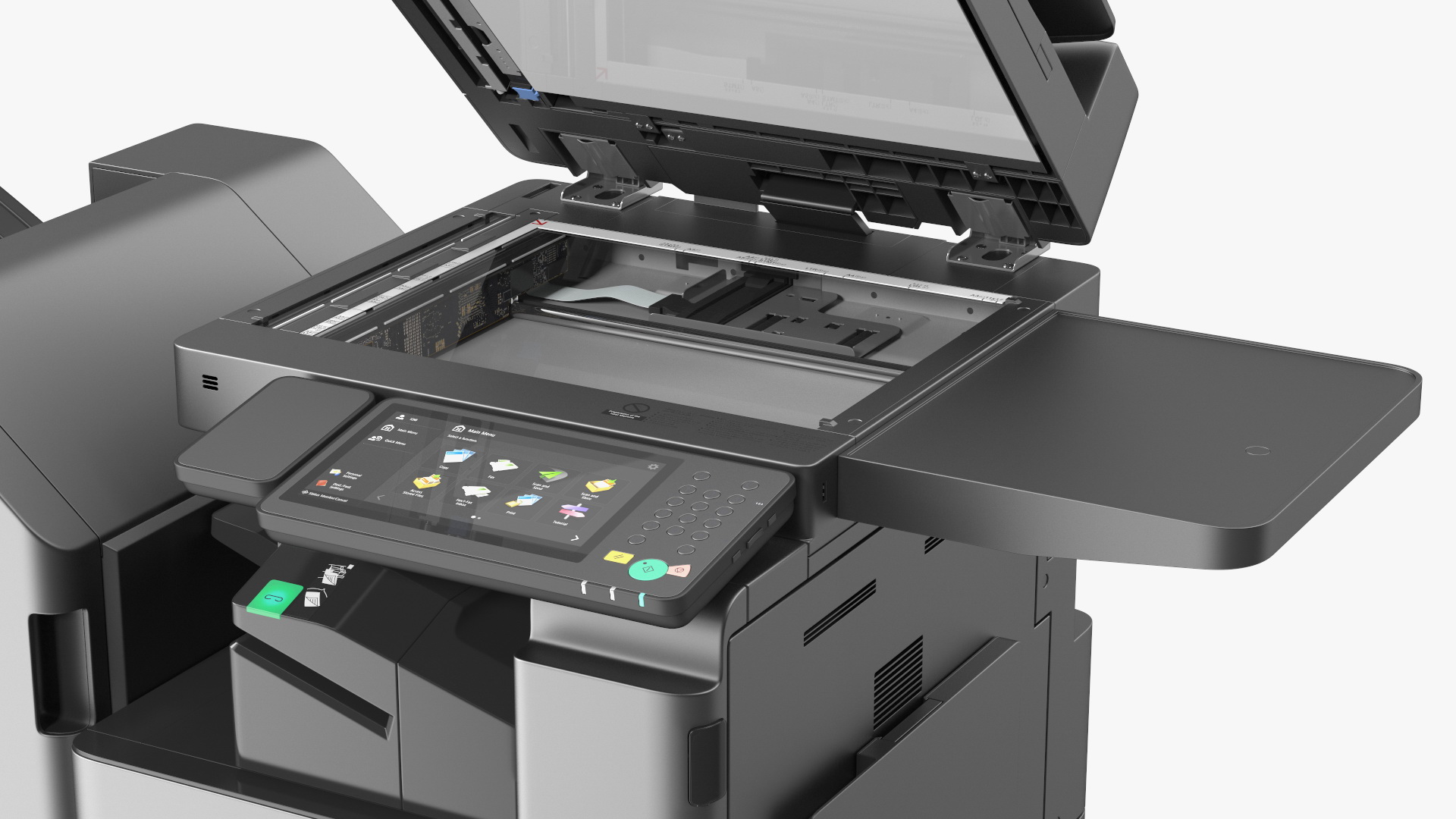 3D Laser MFP Black Scanner and Trays Open model