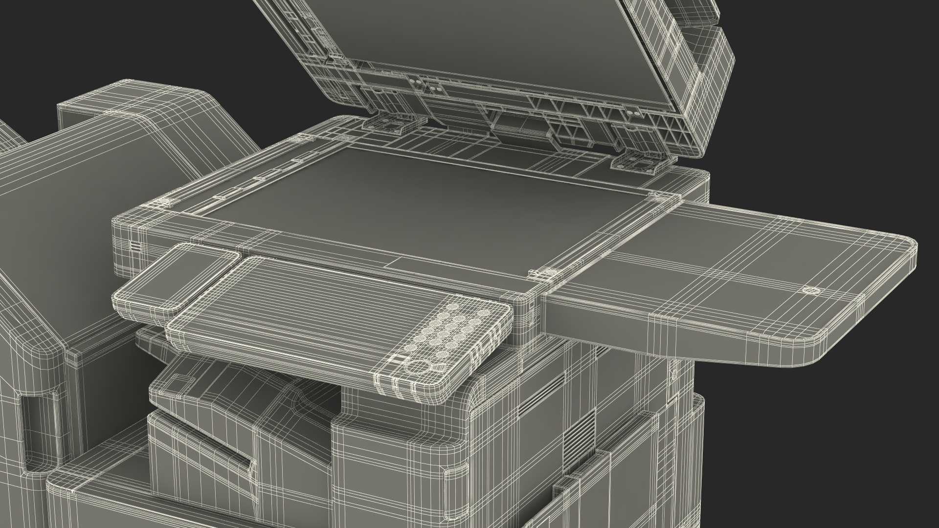 3D Laser MFP Black Scanner and Trays Open model