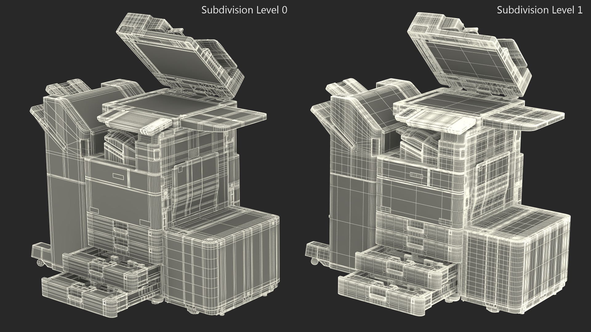 3D Laser MFP Black Scanner and Trays Open model