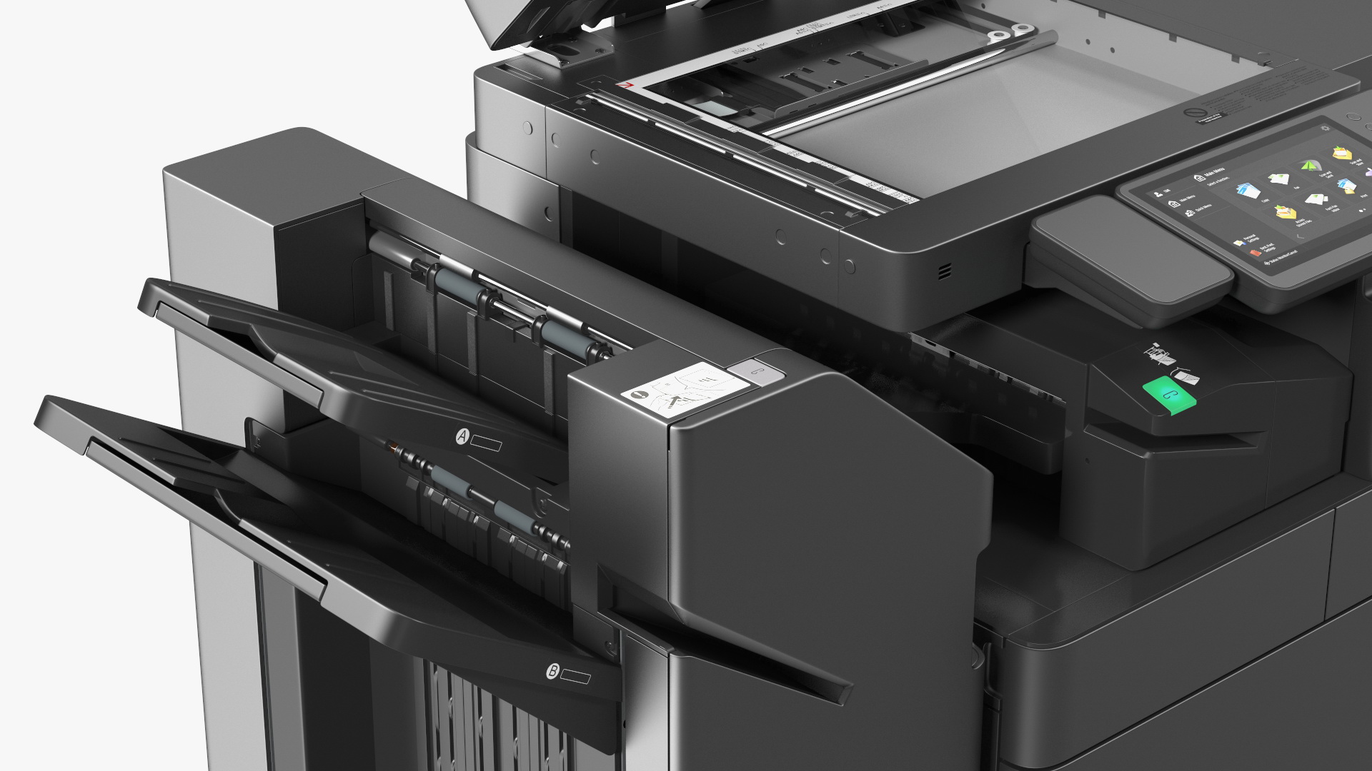 3D Laser MFP Black Scanner and Trays Open model