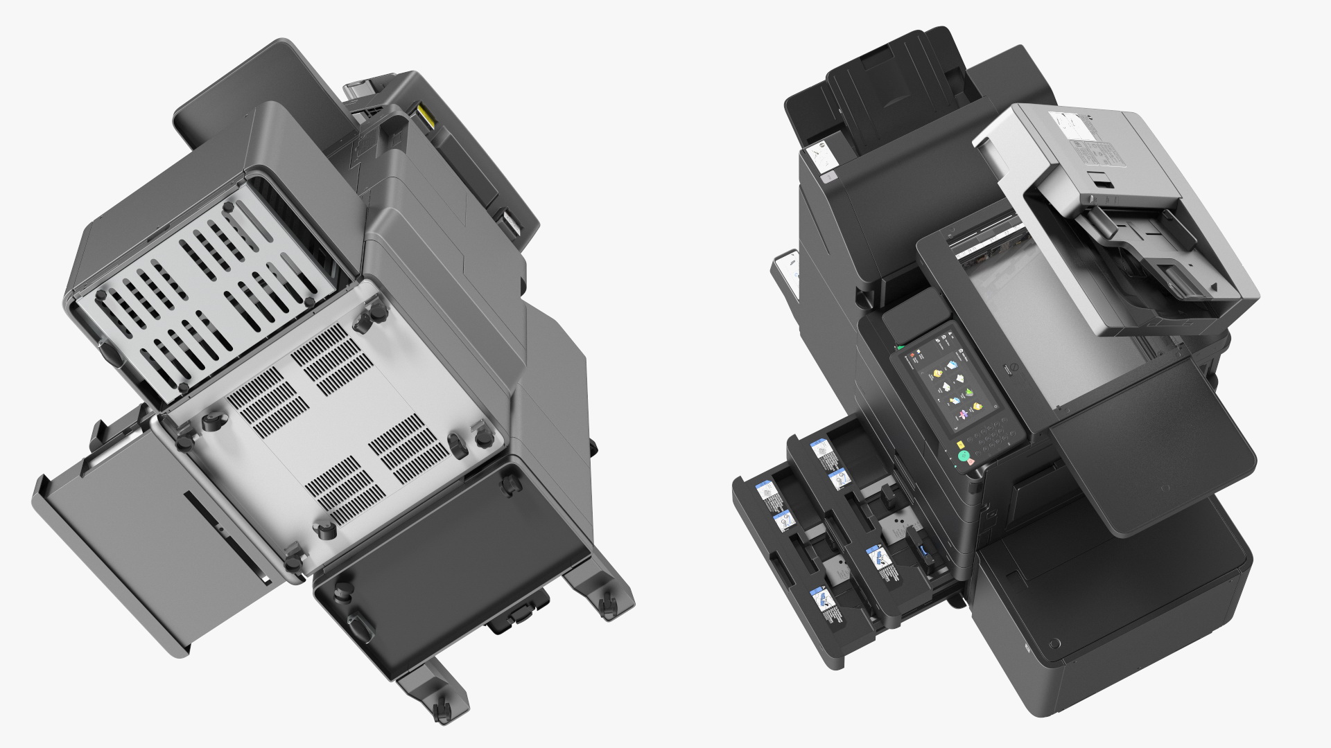 3D Laser MFP Black Scanner and Trays Open model