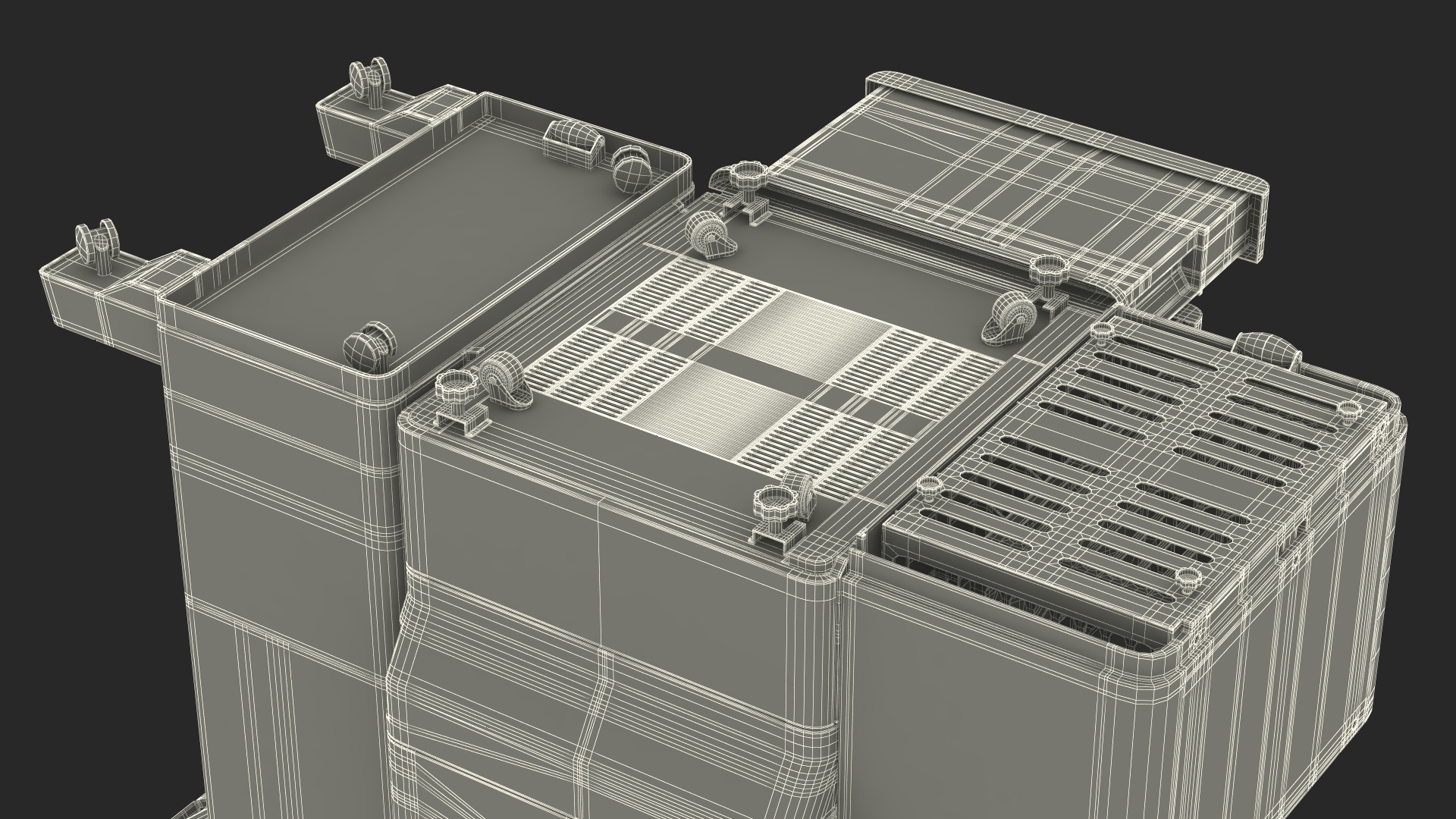3D Laser MFP Black Scanner and Trays Open model