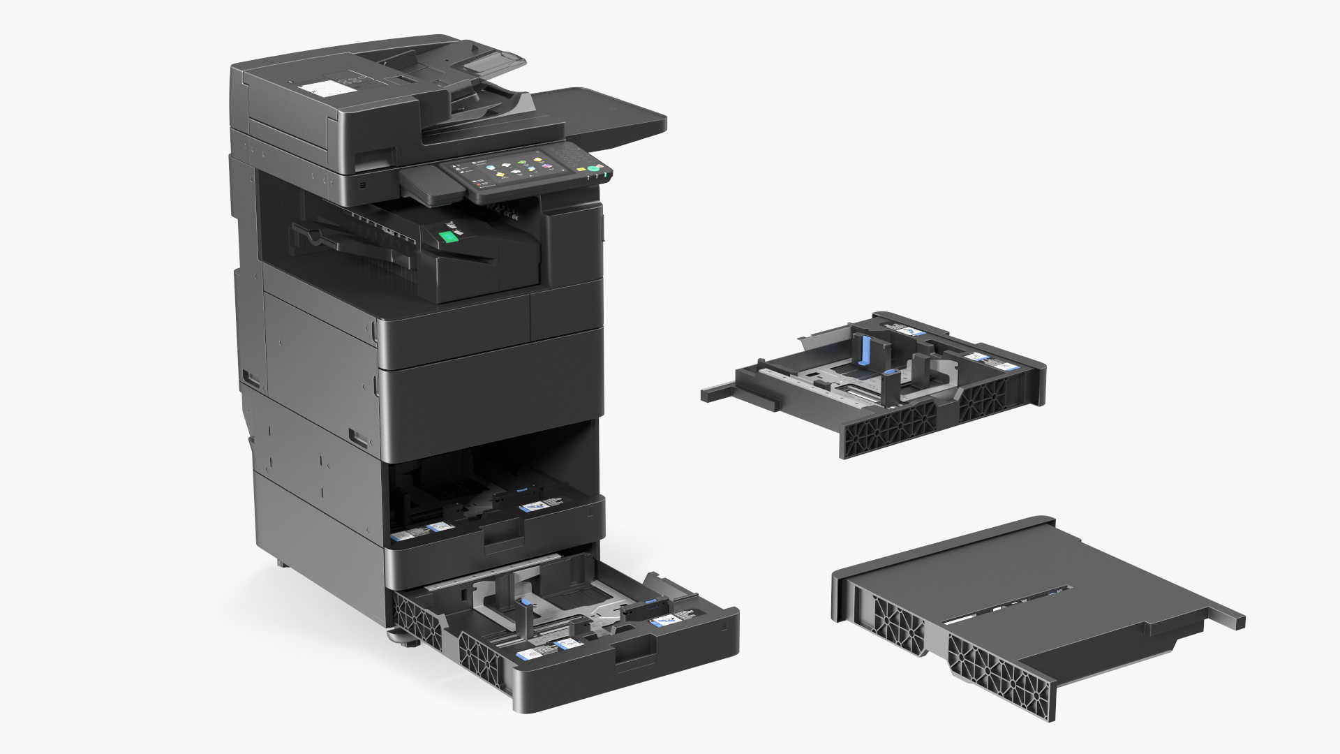 3D Laser MFP Black Scanner and Trays Open model