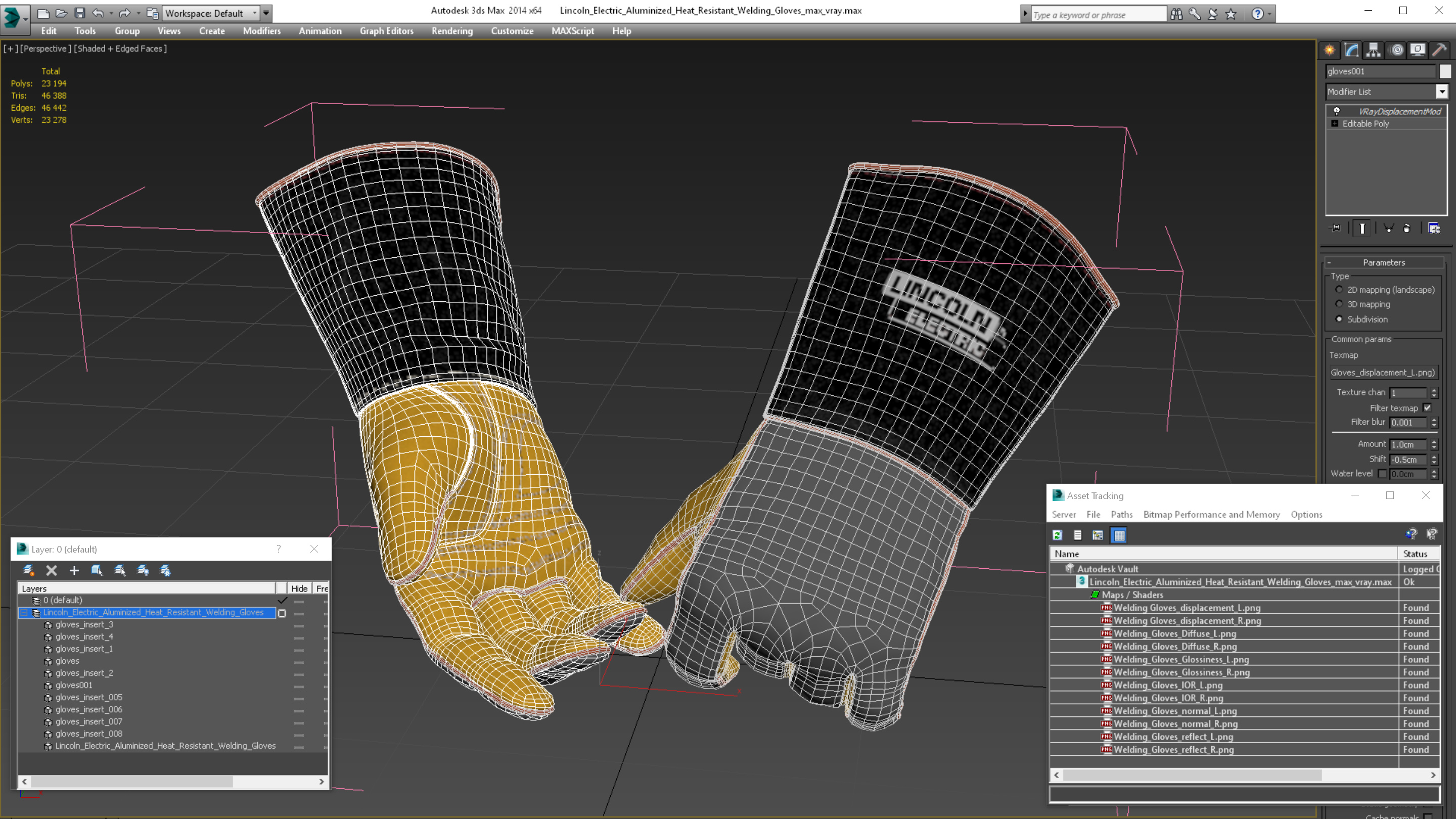 Lincoln Electric Aluminized Heat Resistant Welding Gloves 3D